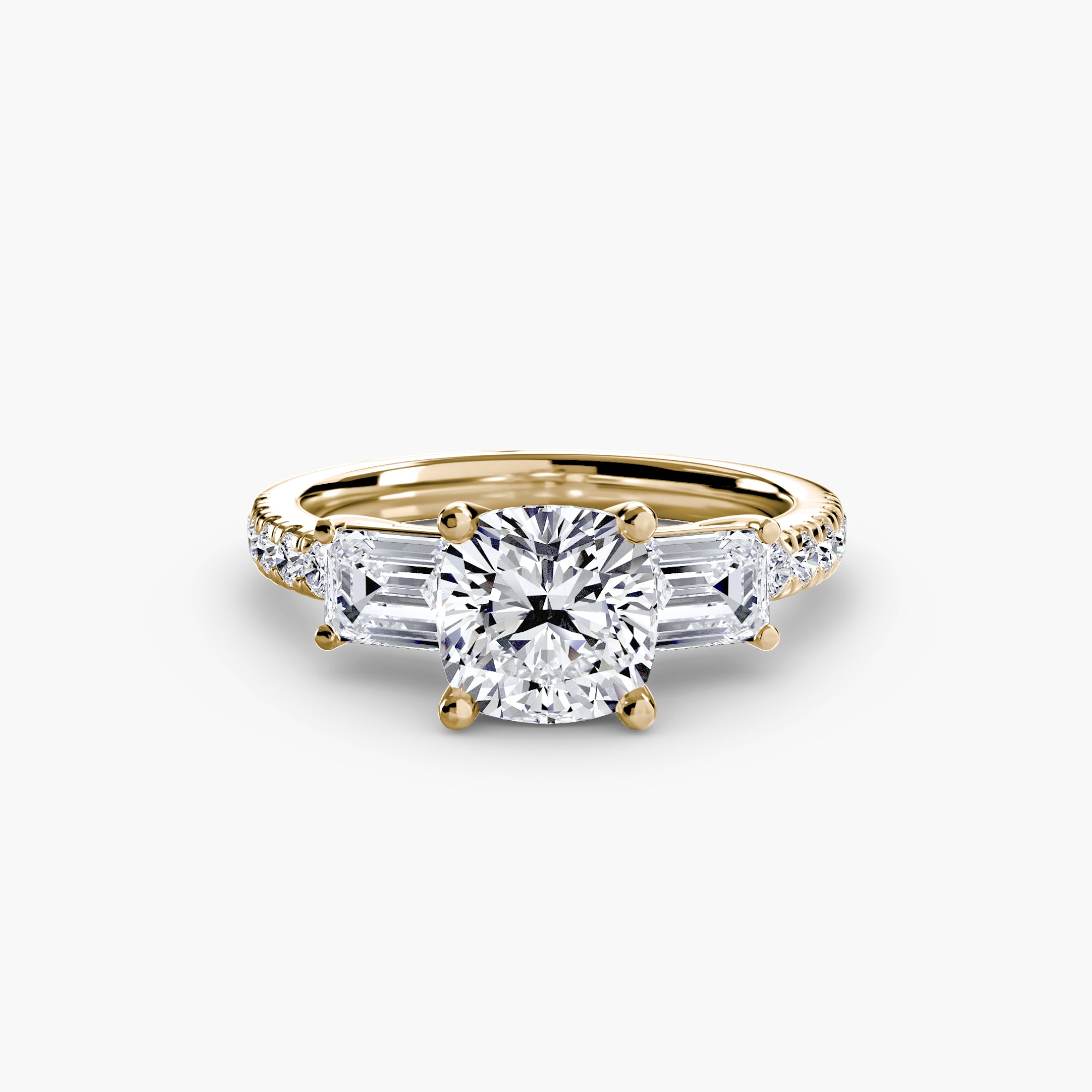 Pavé Three-Stone Ring engagement ring setting by Palermo Havana & Co.