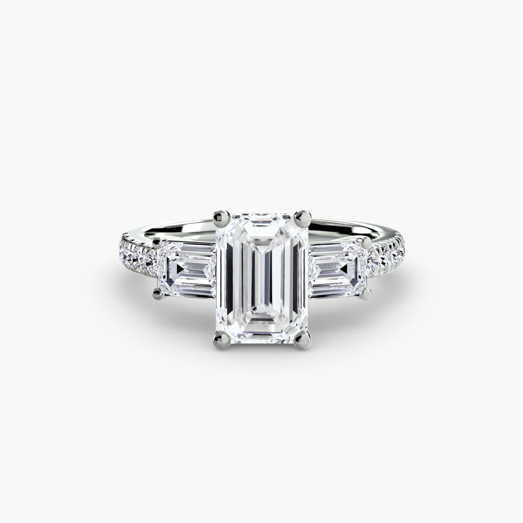 Pave Three-Stone Ring engagement ring setting by Palermo Havana and Co.