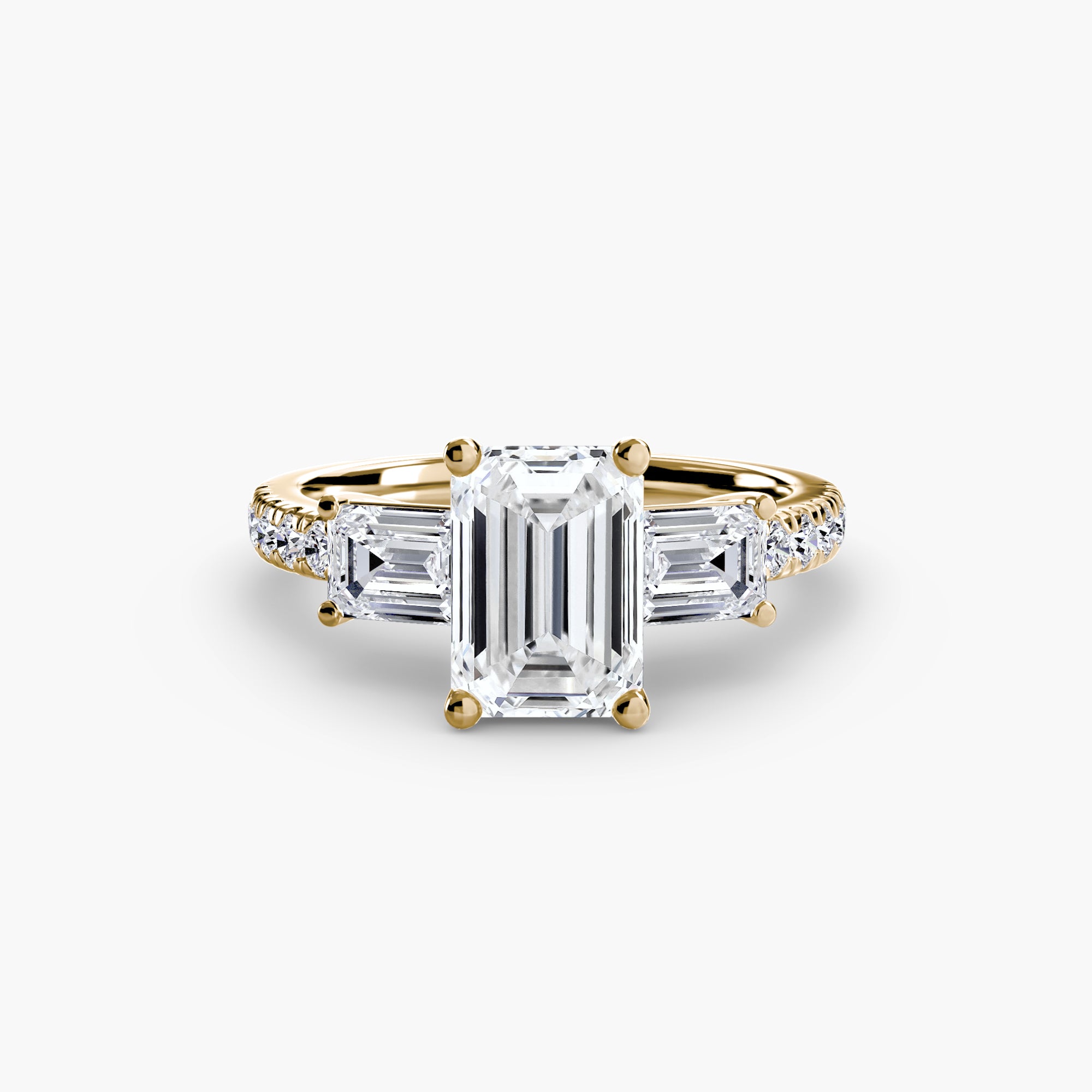 Pavé Three-Stone Ring engagement ring setting by Palermo Havana & Co.