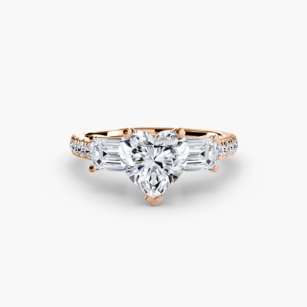 Pavé Three-Stone Ring engagement ring setting by Palermo Havana & Co.