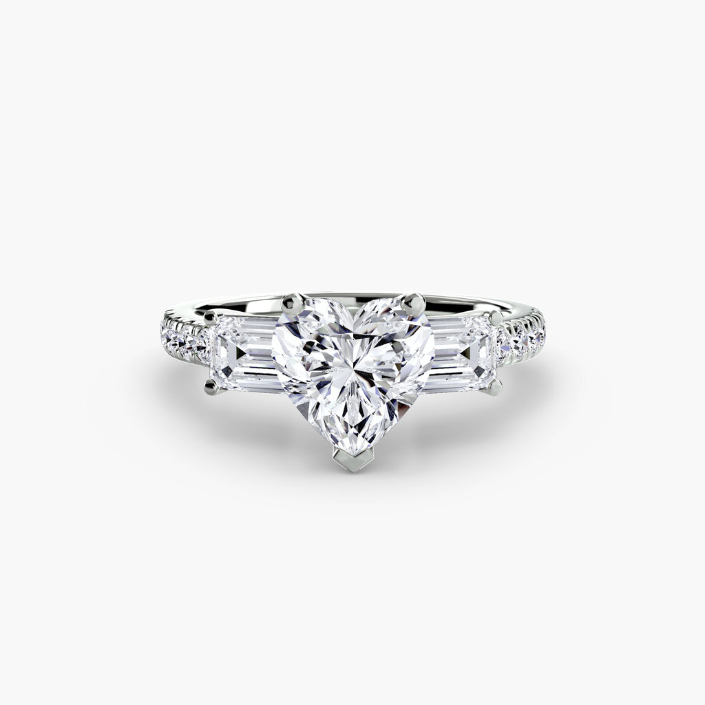 Pavé Three-Stone Ring engagement ring setting by Palermo Havana & Co.