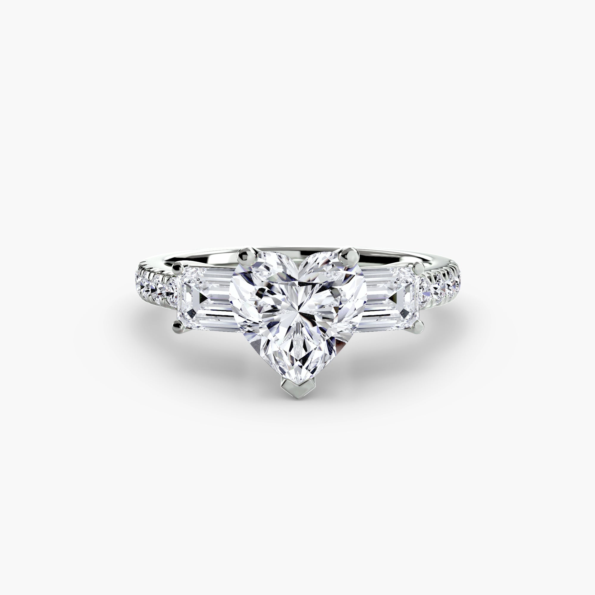 Pavé Three-Stone Ring engagement ring setting by Palermo Havana & Co.