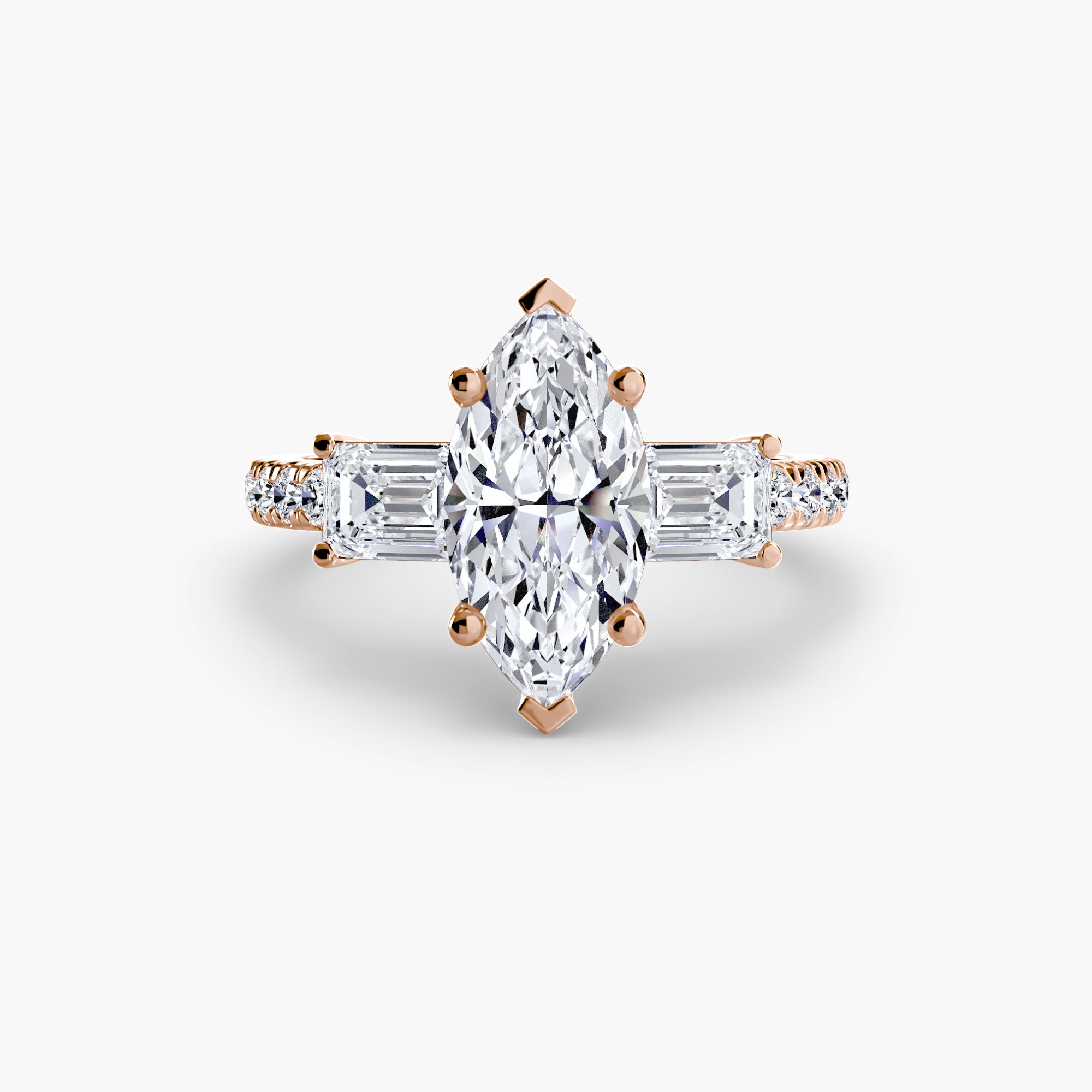 Pavé Three-Stone Ring engagement ring setting by Palermo Havana & Co.