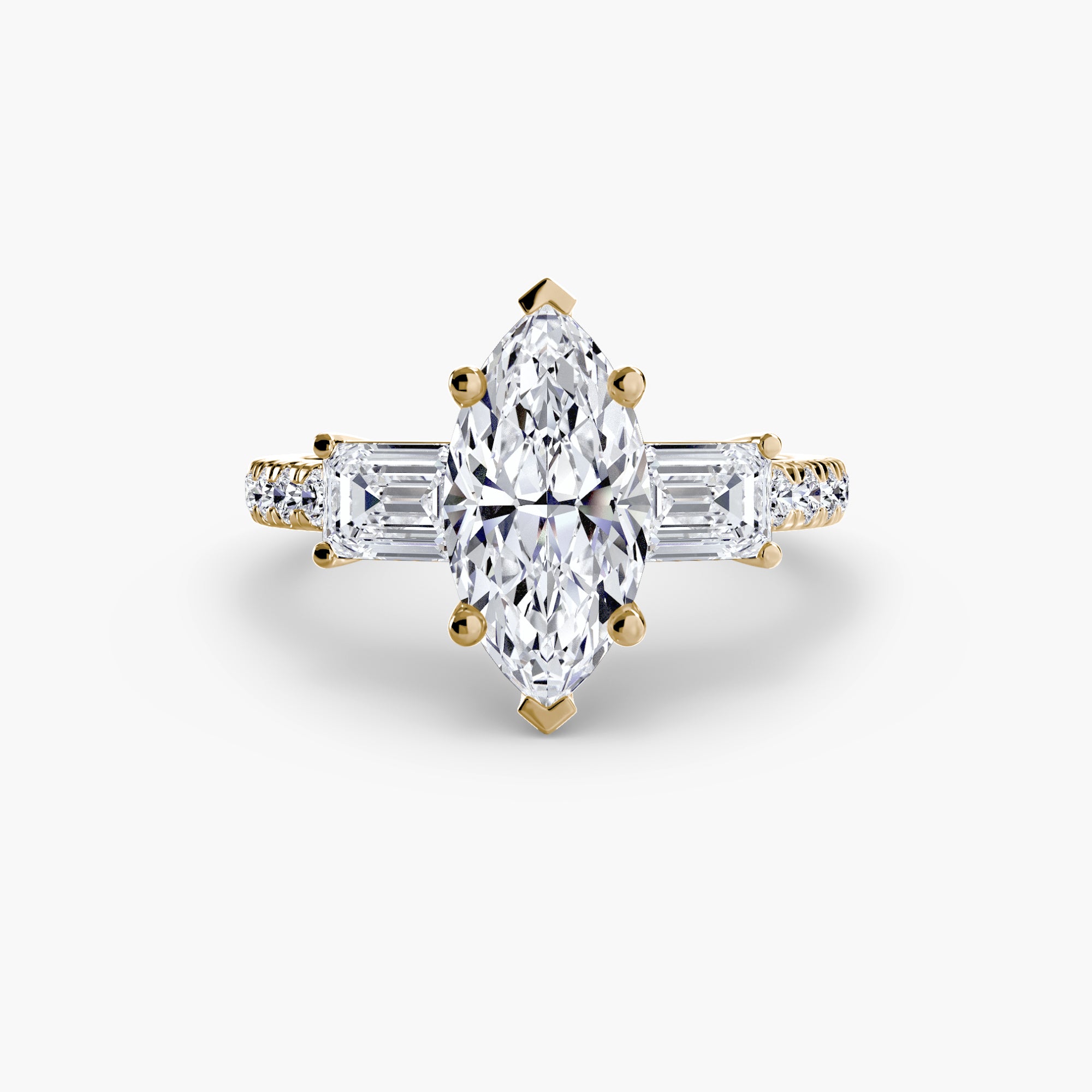 Pavé Three-Stone Ring engagement ring setting by Palermo Havana & Co.