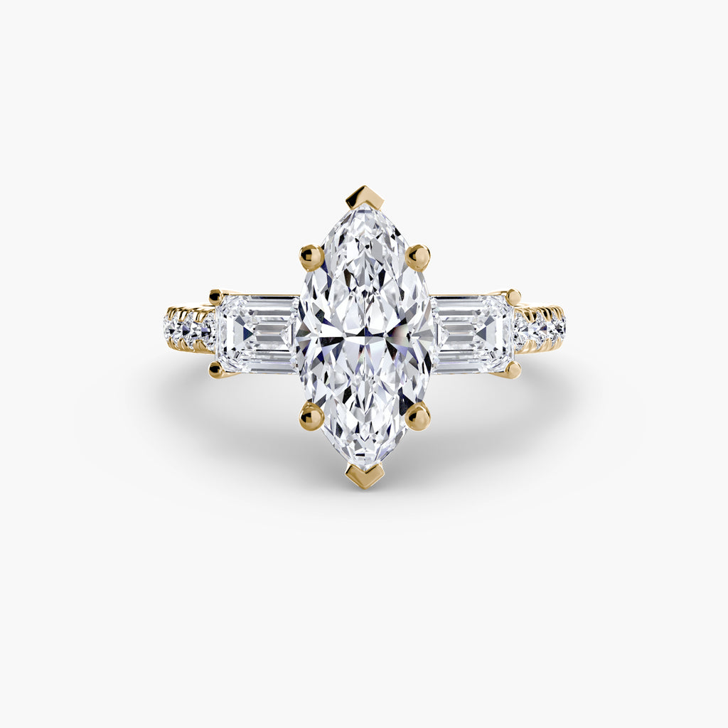 Pavé Three-Stone Ring engagement ring setting by Palermo Havana & Co.