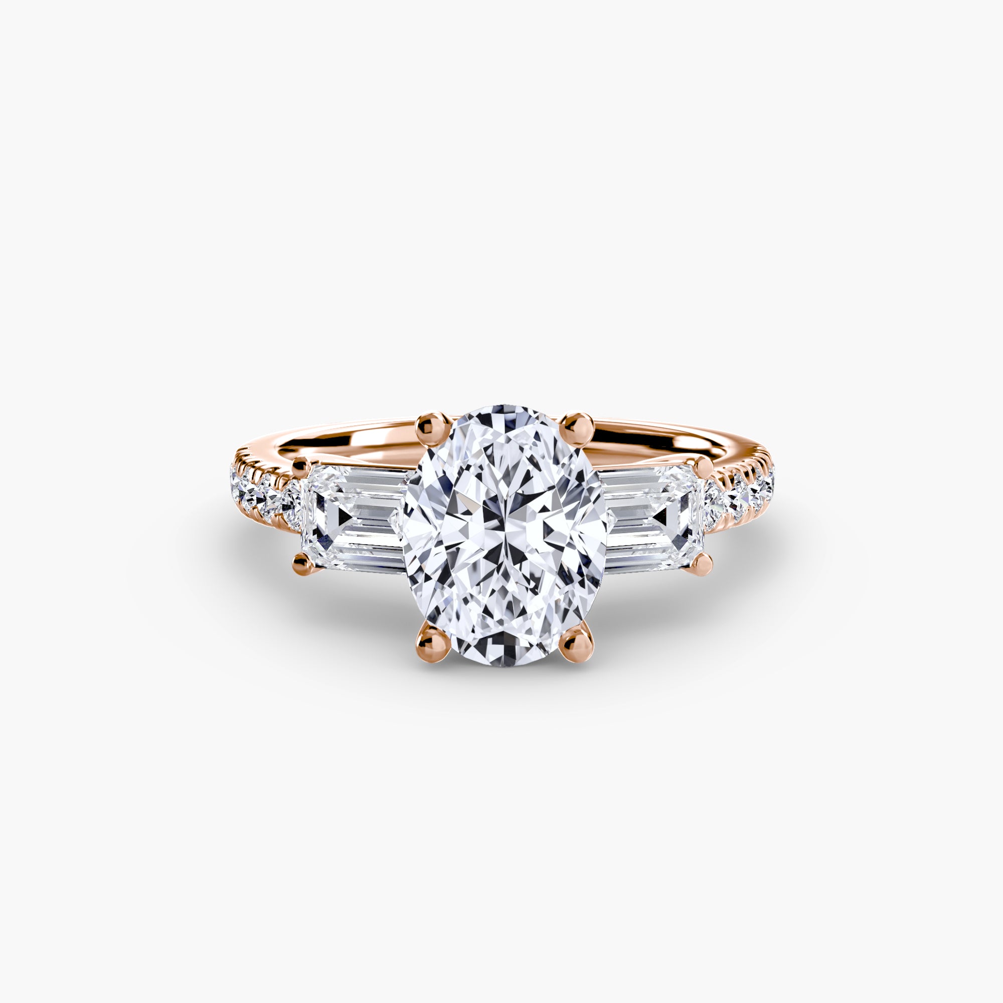 Pavé Three-Stone Ring engagement ring setting by Palermo Havana & Co.