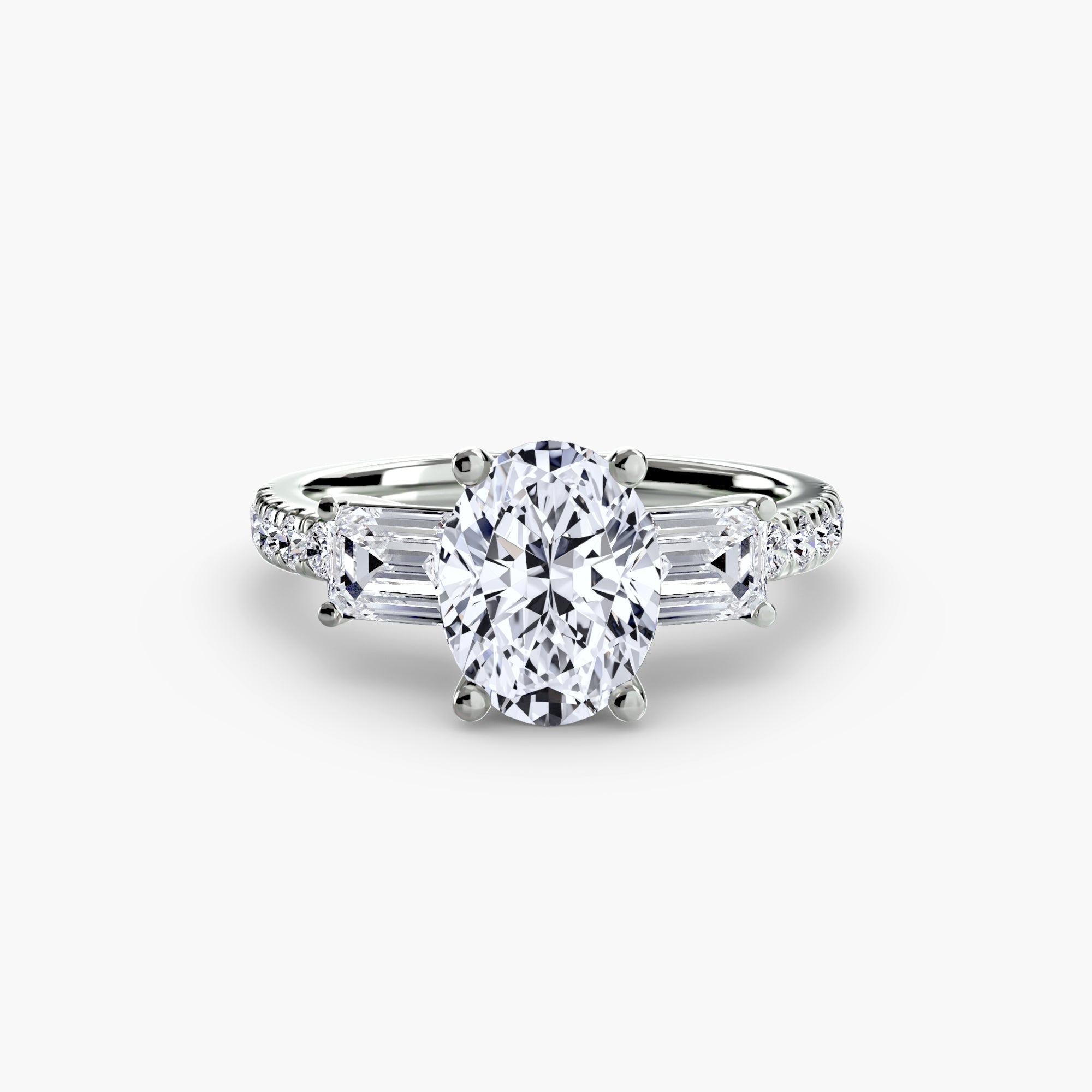 Pavé Three-Stone Ring engagement ring setting by Palermo Havana & Co.
