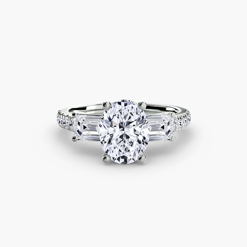 Pave Three-Stone Ring engagement ring setting by Palermo Havana and Co.