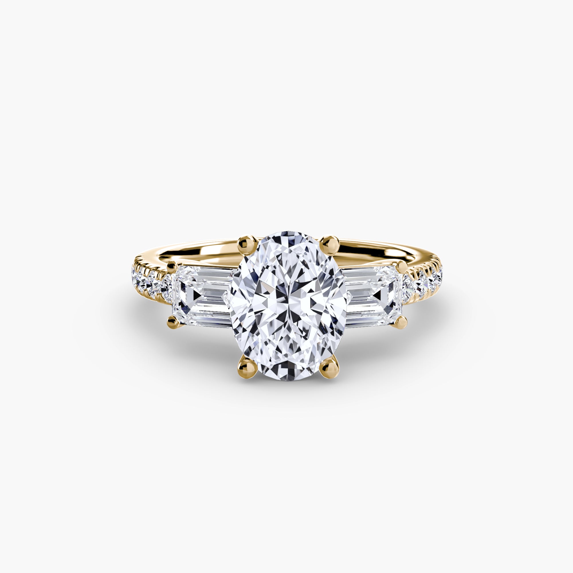 Pavé Three-Stone Ring engagement ring setting by Palermo Havana & Co.
