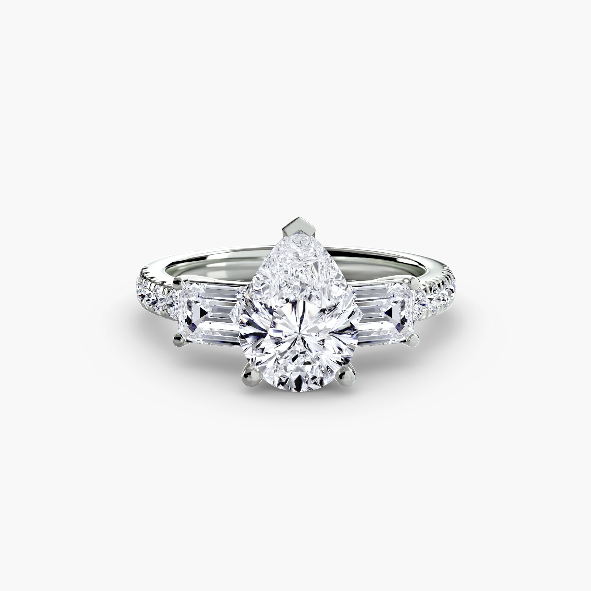 Pave Three-Stone Ring engagement ring setting by Palermo Havana and Co.