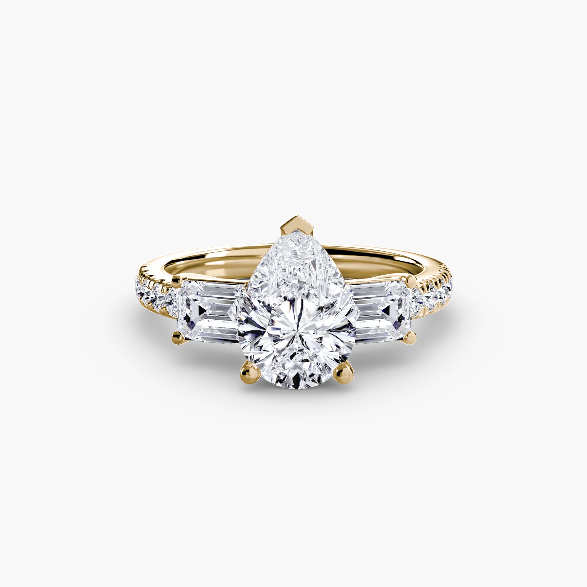 Pavé Three-Stone Ring engagement ring setting by Palermo Havana & Co.