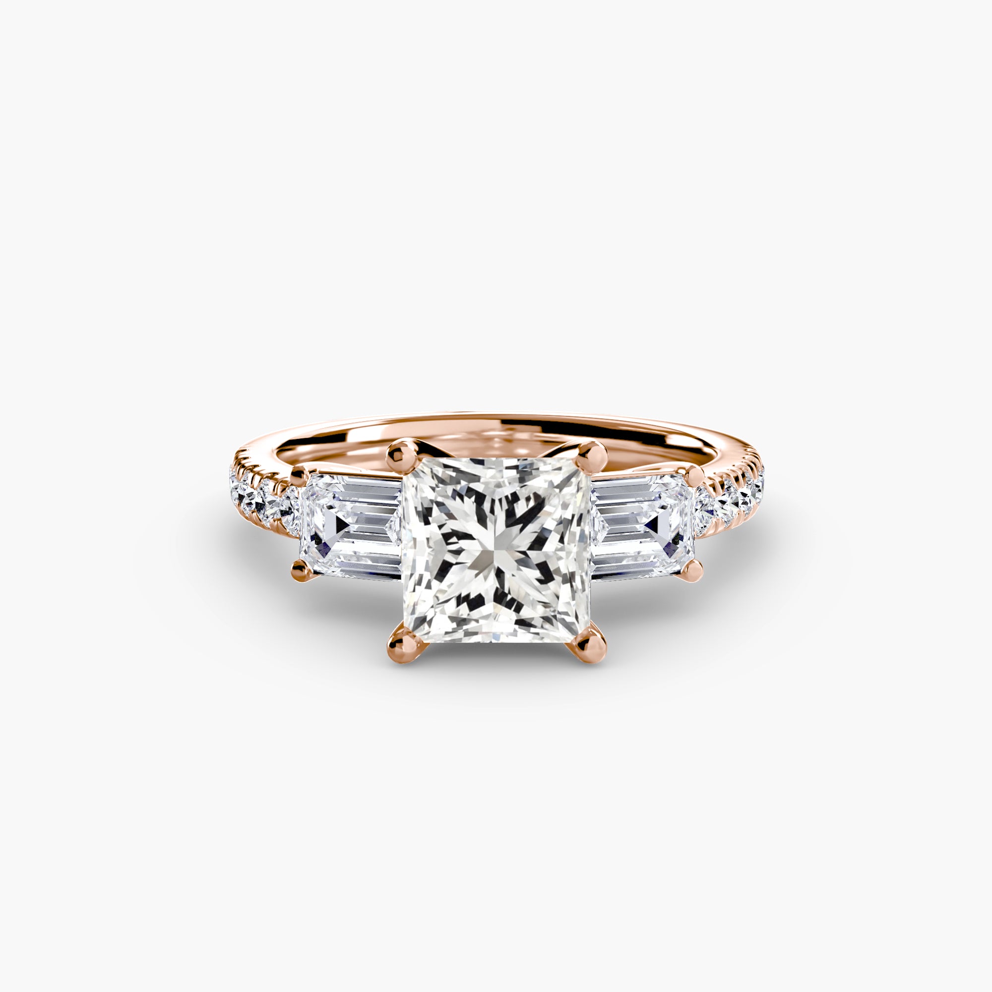 Pavé Three-Stone Ring engagement ring setting by Palermo Havana & Co.