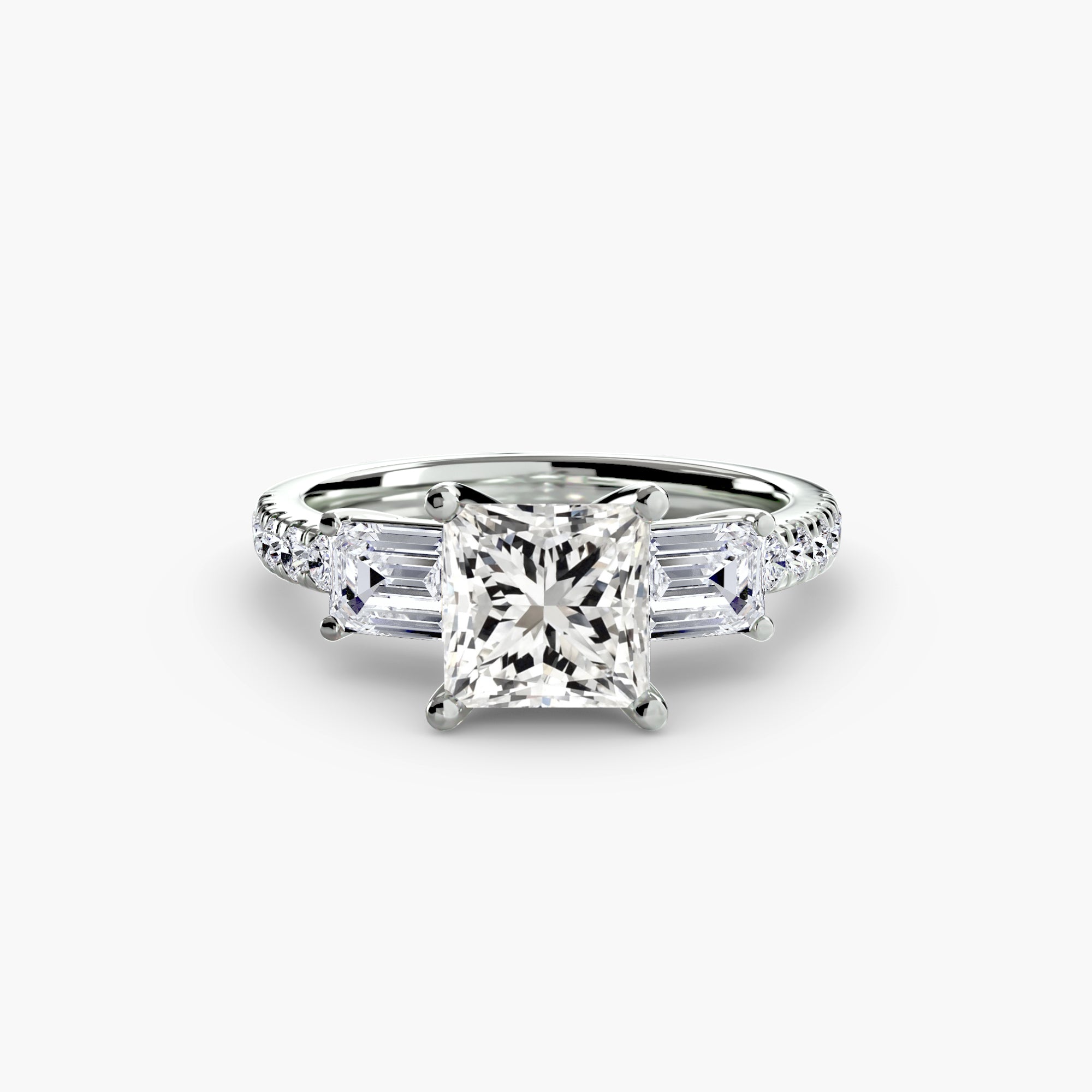 Pavé Three-Stone Ring engagement ring setting by Palermo Havana & Co.