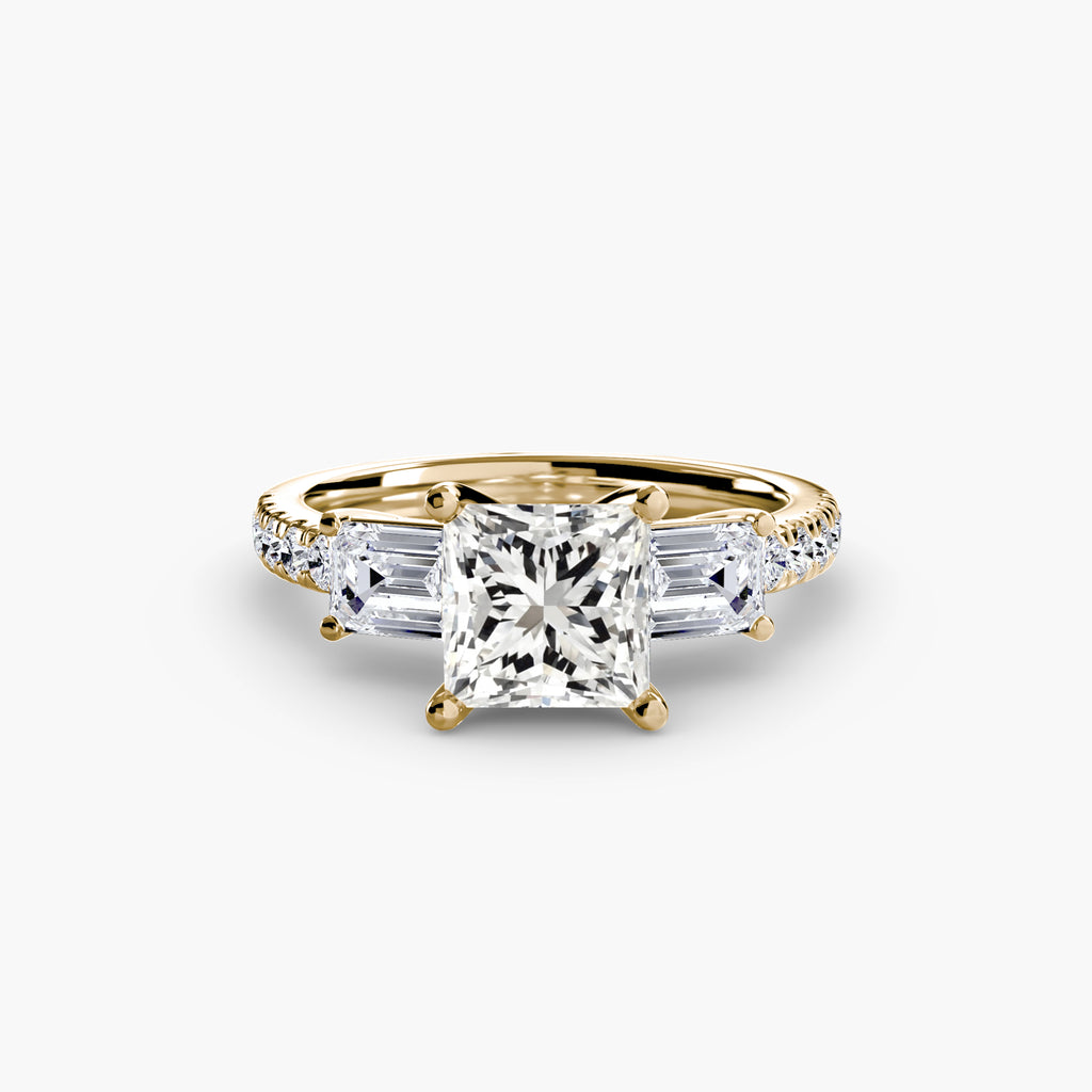 Pavé Three-Stone Ring engagement ring setting by Palermo Havana & Co.