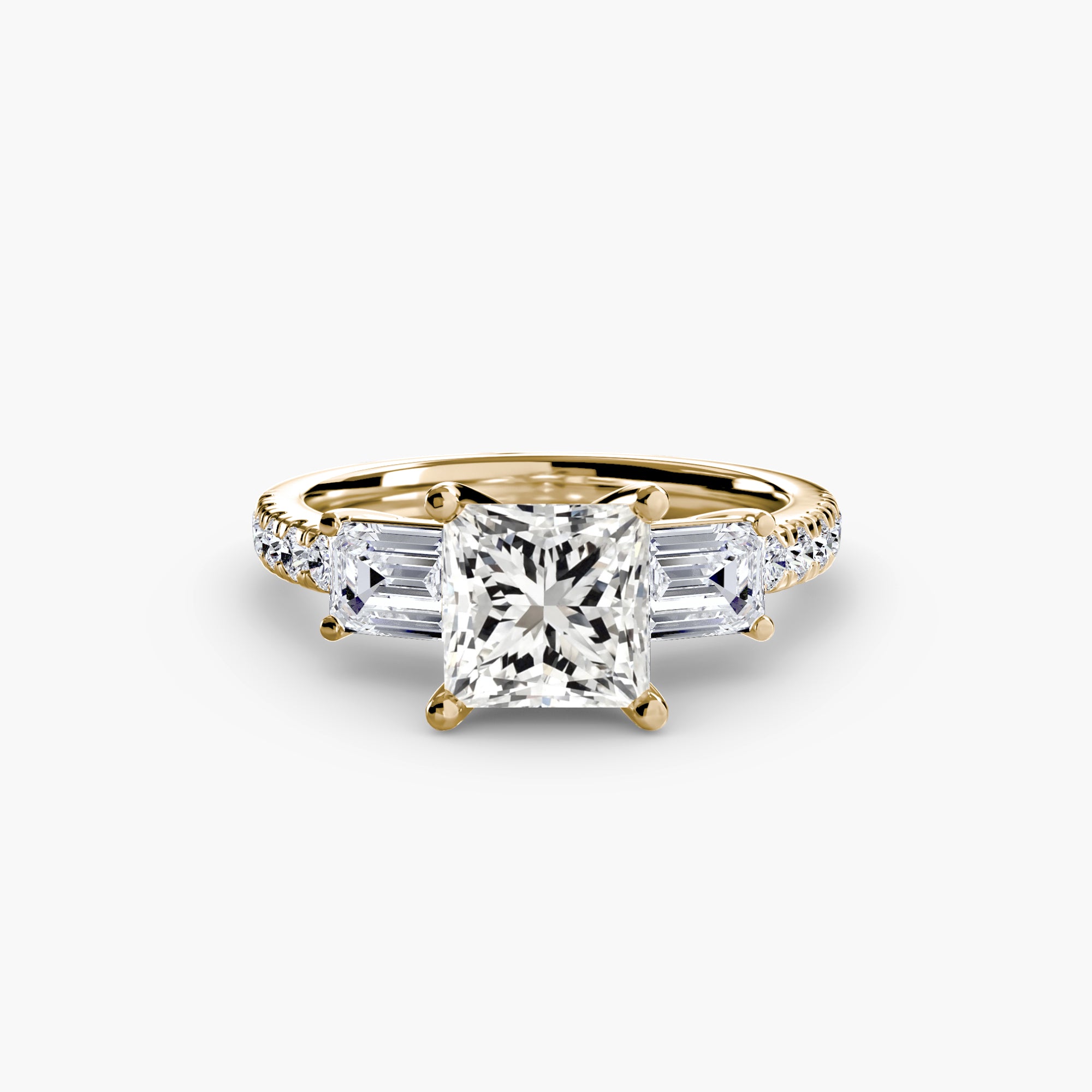 Pavé Three-Stone Ring engagement ring setting by Palermo Havana & Co.