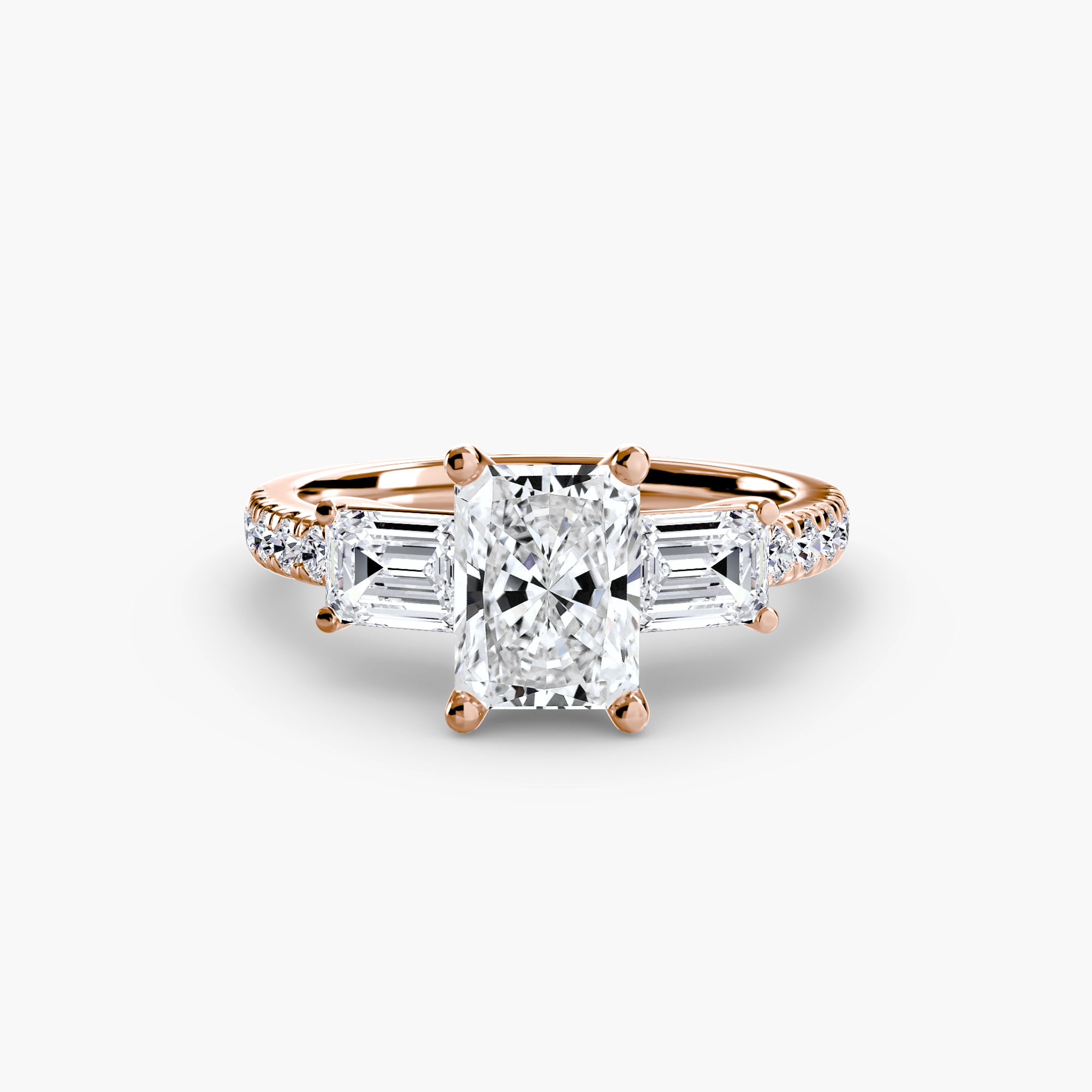 Pavé Three-Stone Ring engagement ring setting by Palermo Havana & Co.