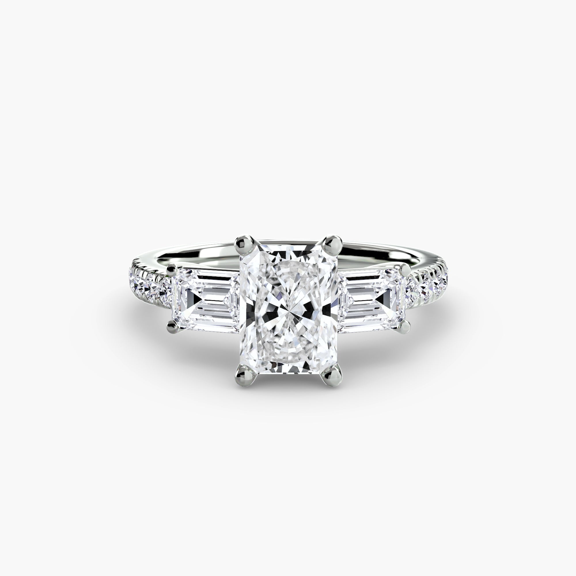 Pavé Three-Stone Ring engagement ring setting by Palermo Havana & Co.