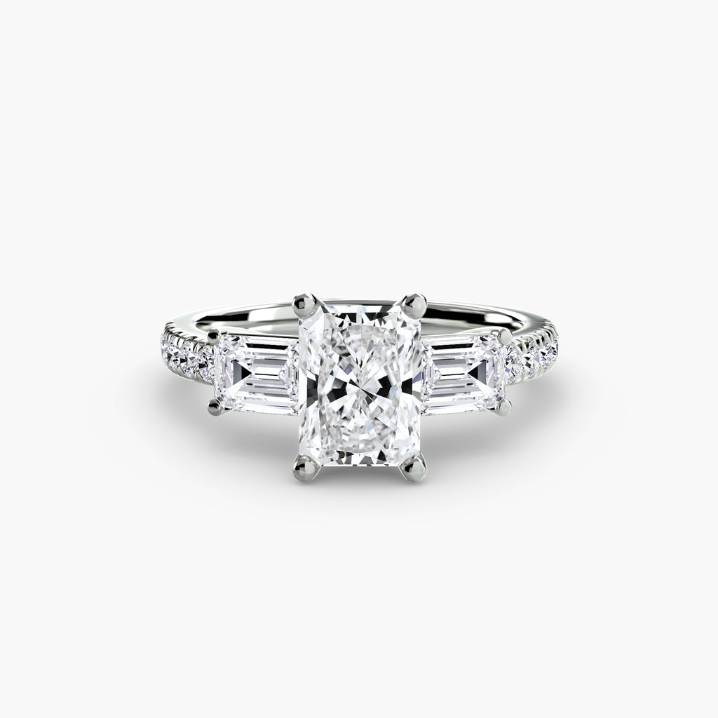 Pavé Three-Stone Ring engagement ring setting by Palermo Havana & Co.
