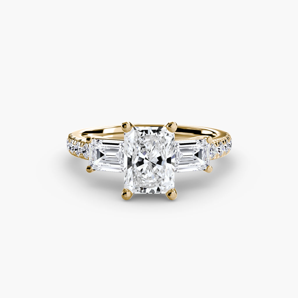 Pavé Three-Stone Ring engagement ring setting by Palermo Havana & Co.