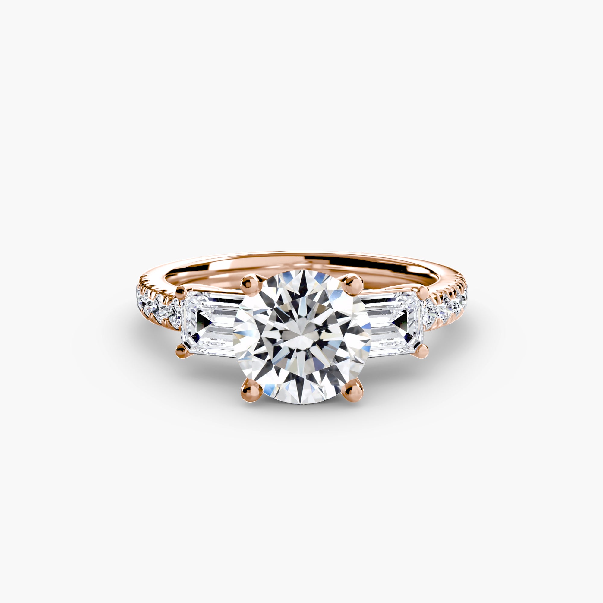 Pavé Three-Stone Ring engagement ring setting by Palermo Havana & Co.
