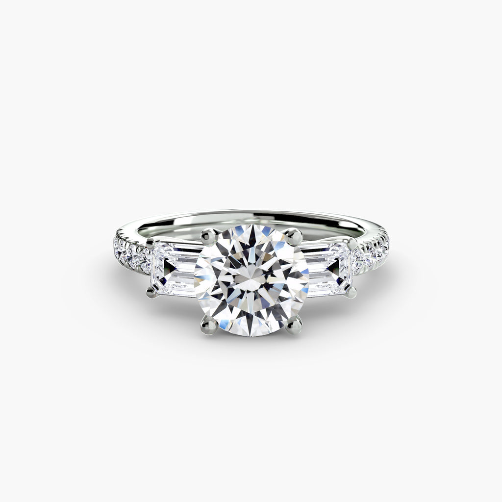Pave Three-Stone Ring engagement ring setting by Palermo Havana and Co.