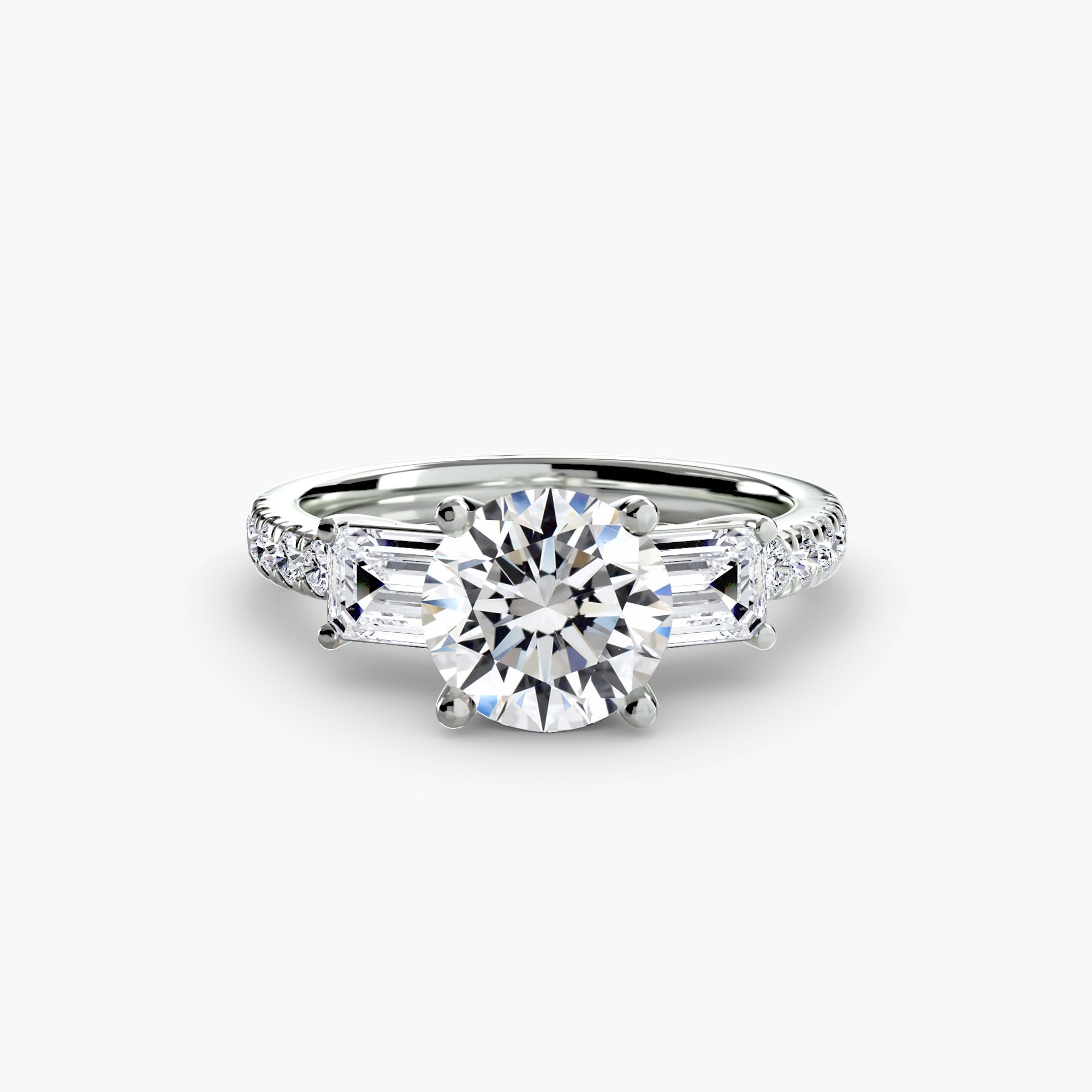 Pavé Three-Stone Ring engagement ring setting by Palermo Havana & Co.