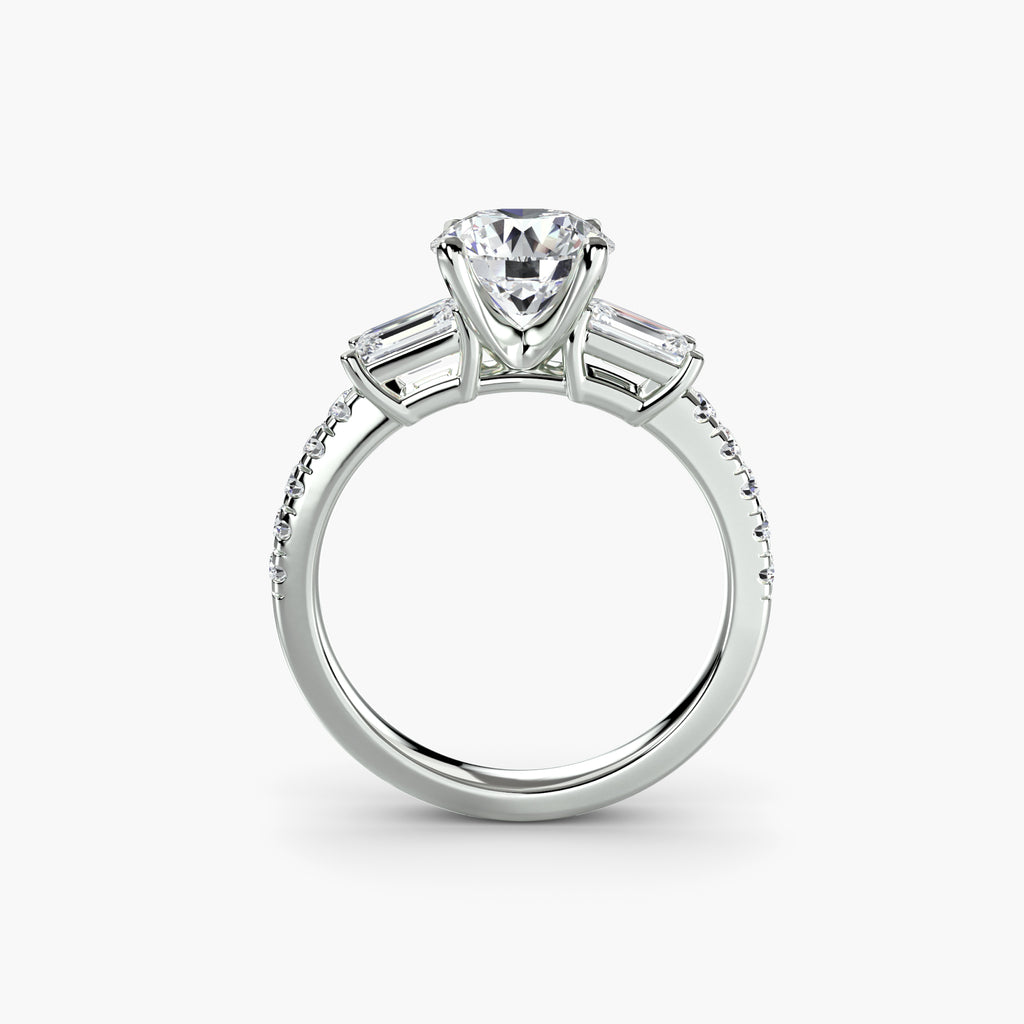 Pave Three-Stone Ring engagement ring setting by Palermo Havana and Co.