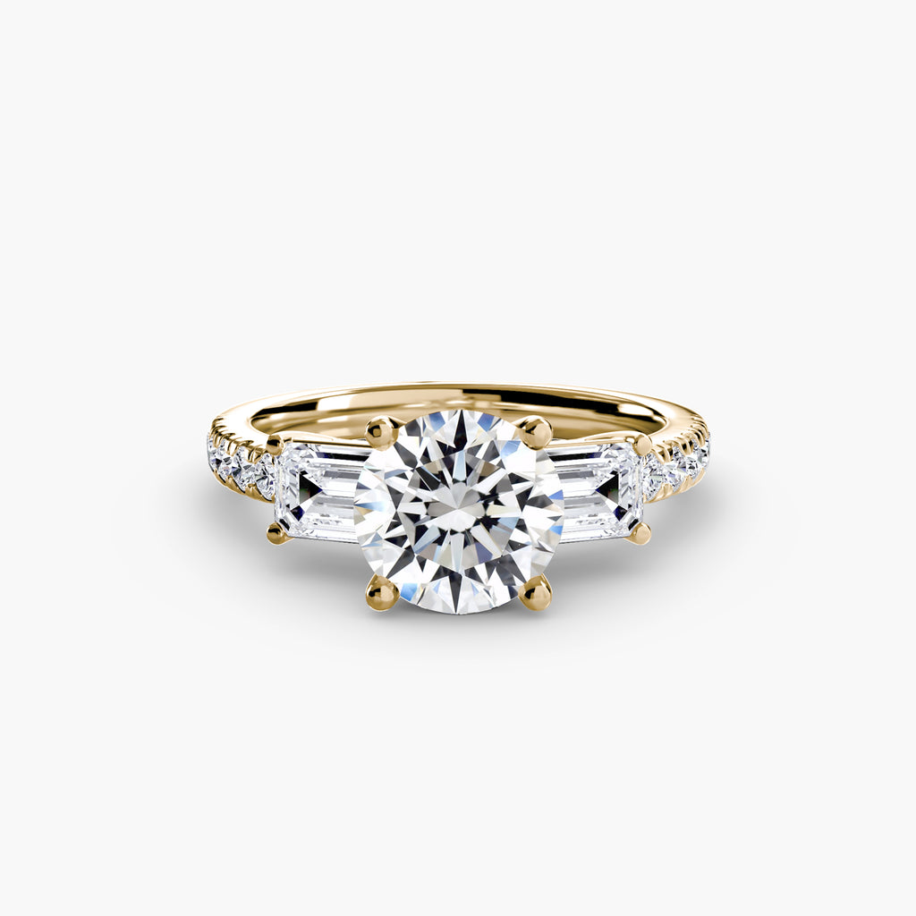 Pavé Three-Stone Ring engagement ring setting by Palermo Havana & Co.