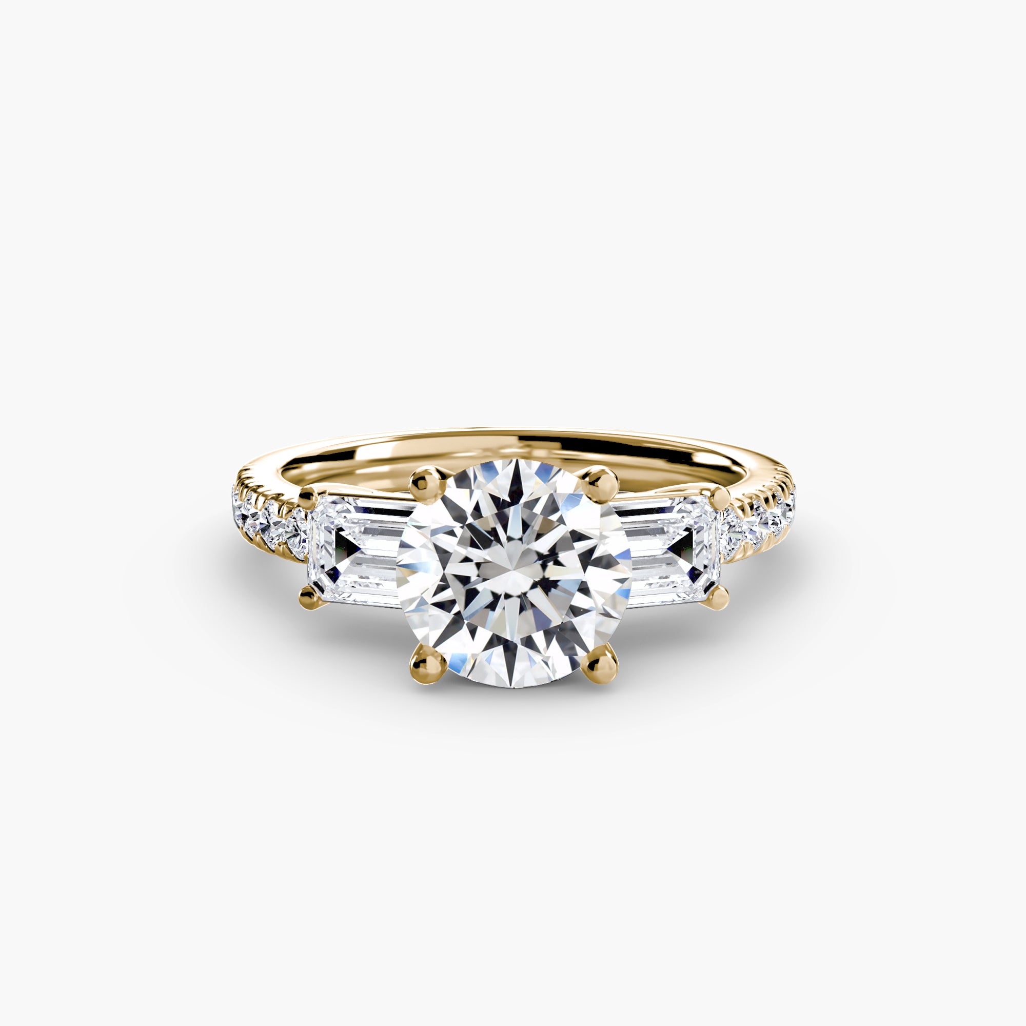 Pavé Three-Stone Ring engagement ring setting by Palermo Havana & Co.