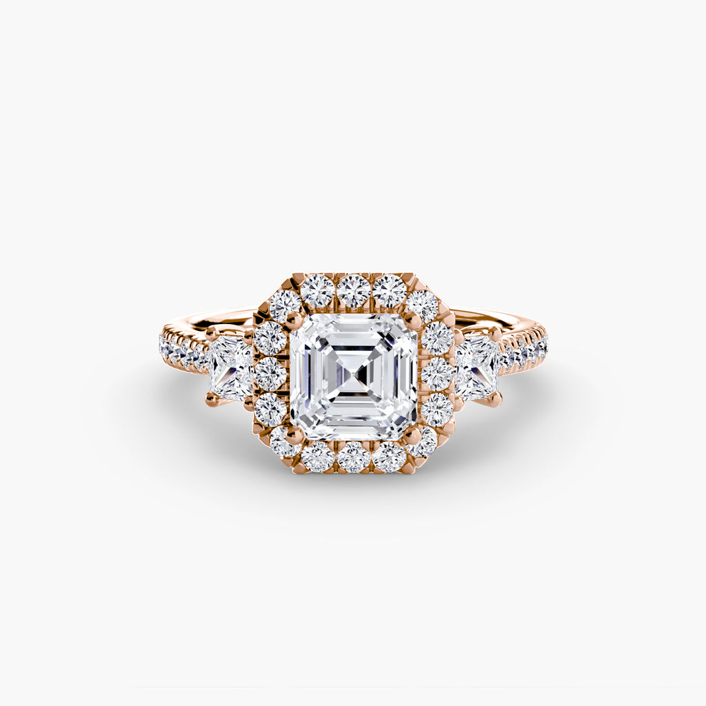 Halo Three-Stone Ring engagement ring setting by Palermo Havana & Co.
