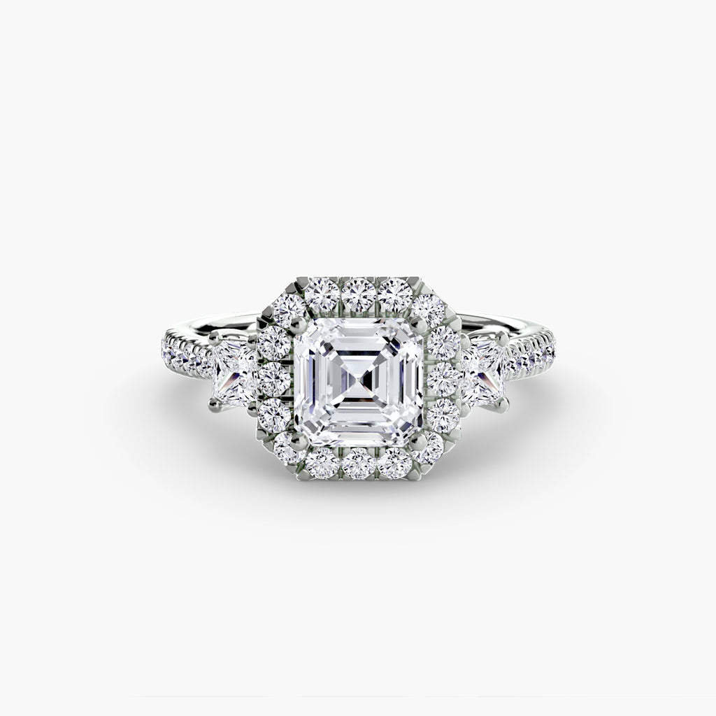 Halo Three-Stone Ring engagement ring setting by Palermo Havana & Co.