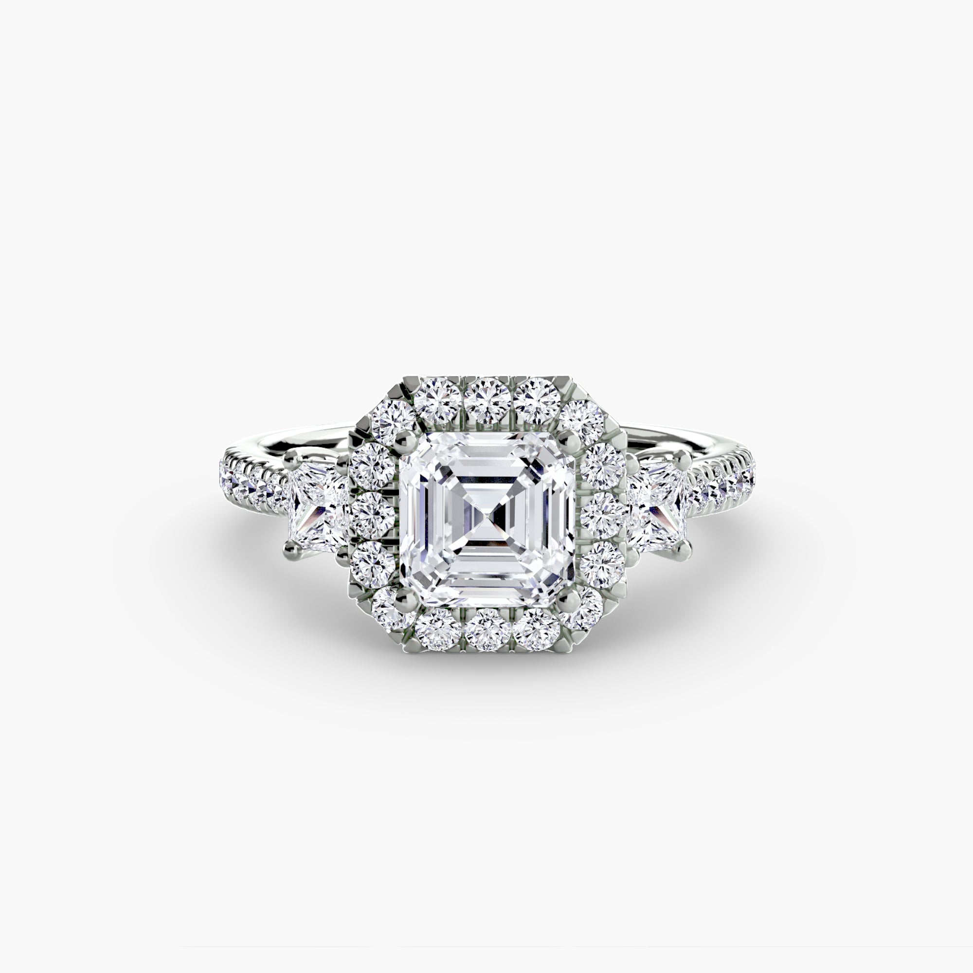 Halo Three-Stone Ring engagement ring setting by Palermo Havana & Co.