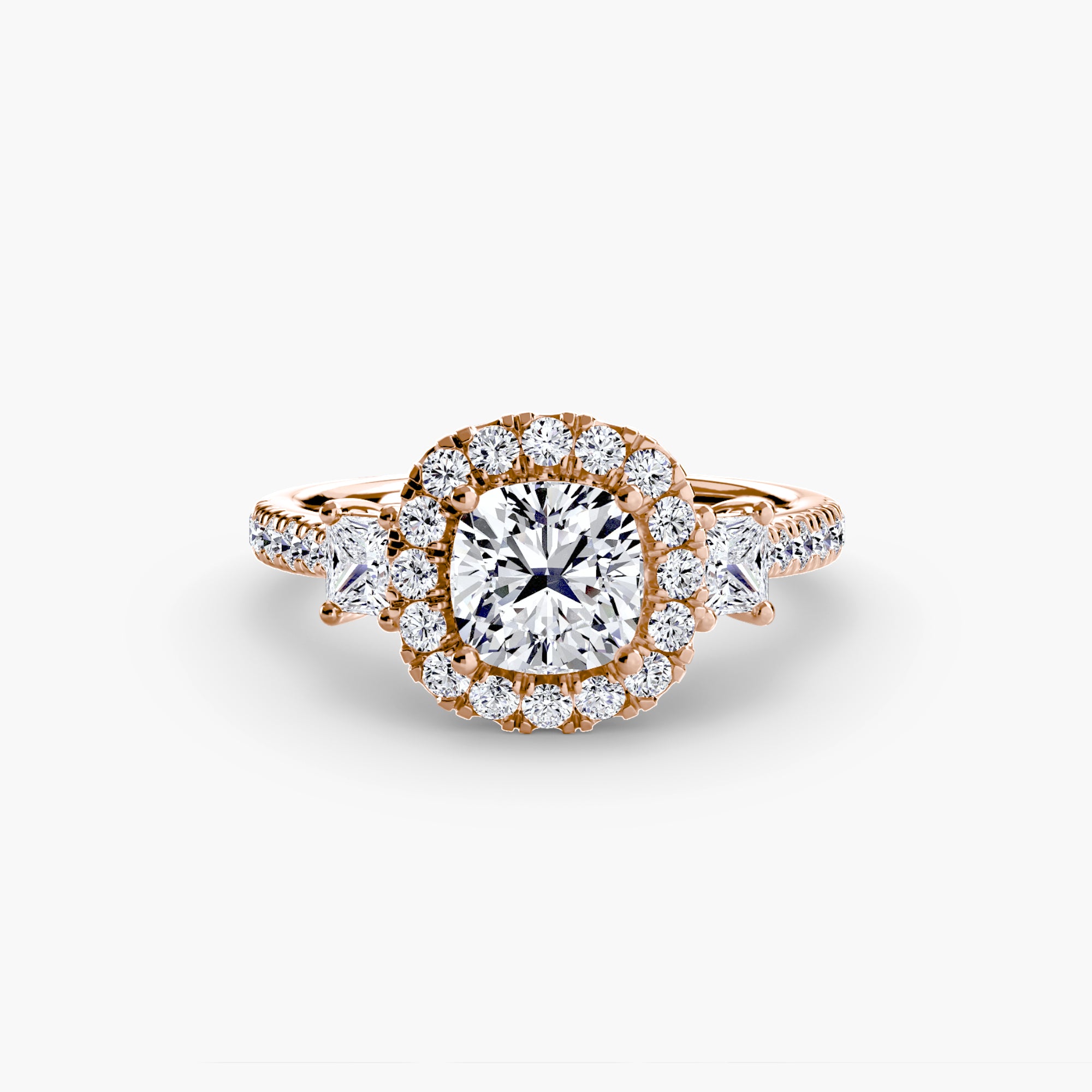 Halo Three-Stone Ring engagement ring setting by Palermo Havana & Co.