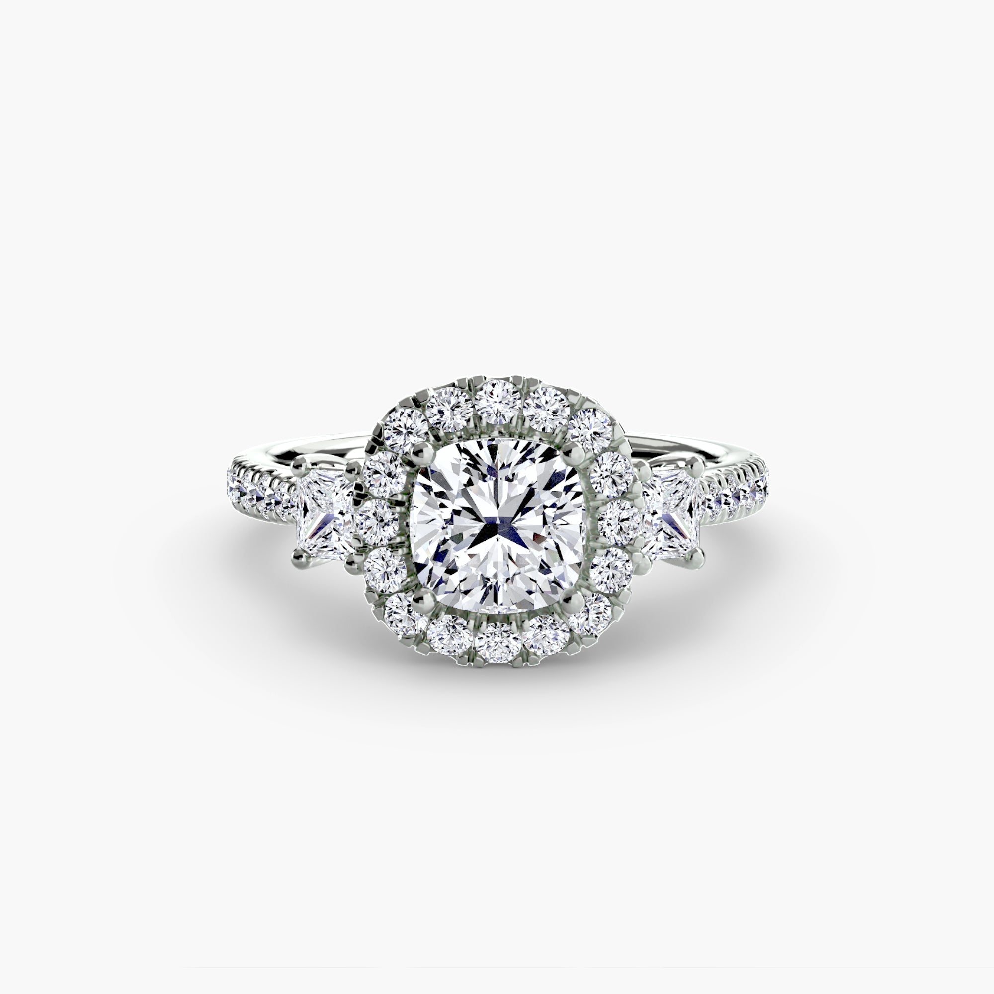 Halo Three-Stone Ring engagement ring setting by Palermo Havana & Co.