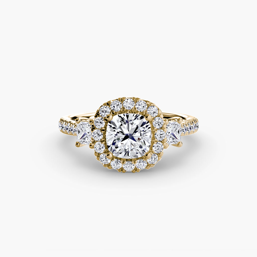 Halo Three-Stone Ring engagement ring setting by Palermo Havana & Co.