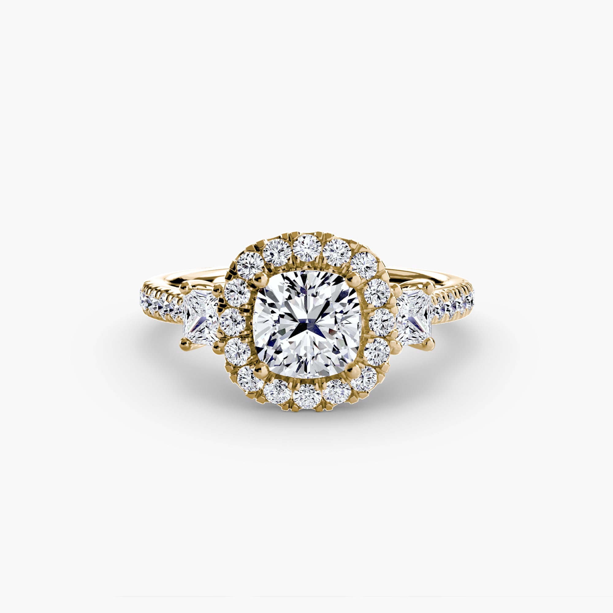Halo Three-Stone Ring engagement ring setting by Palermo Havana & Co.