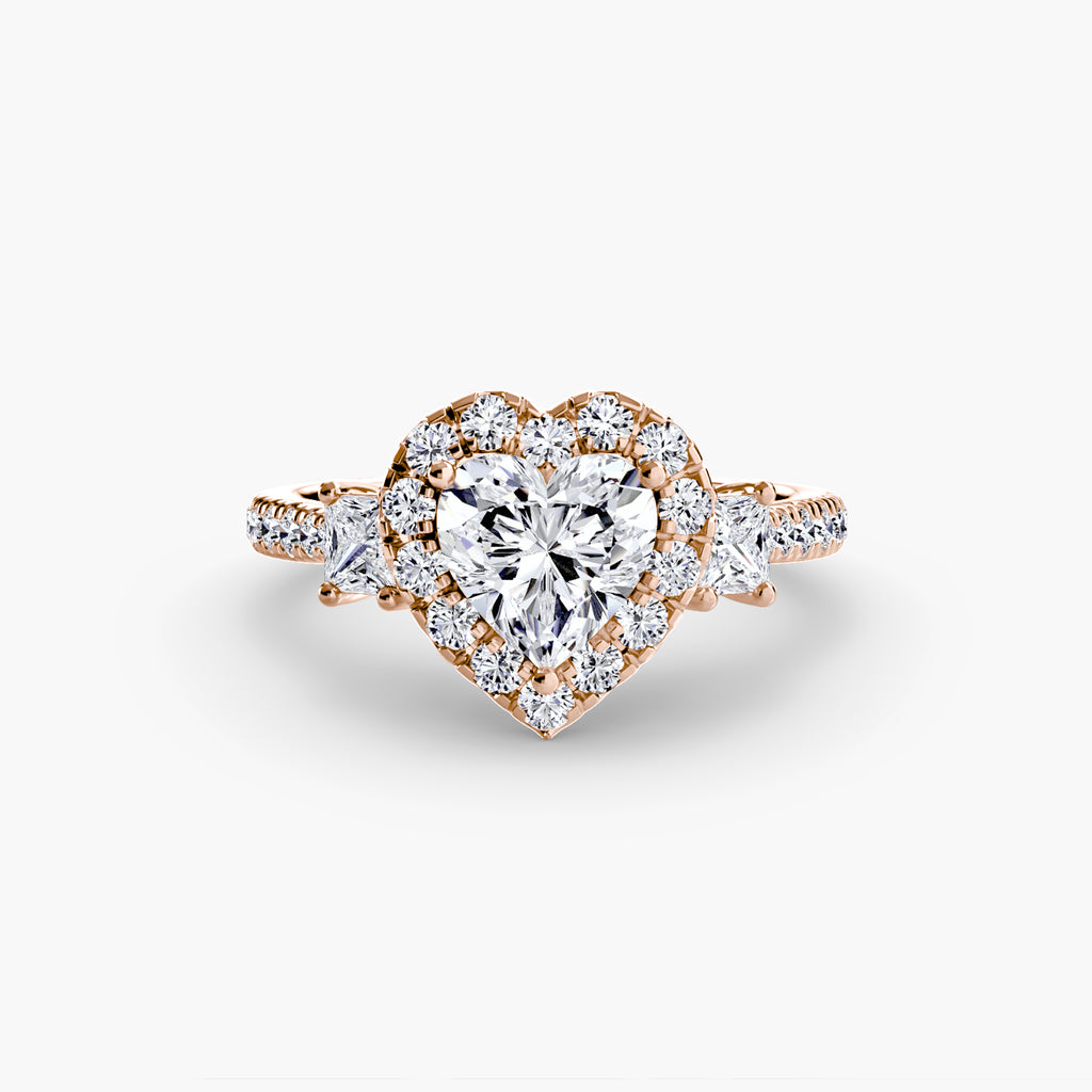 Halo Three-Stone Ring engagement ring setting by Palermo Havana & Co.
