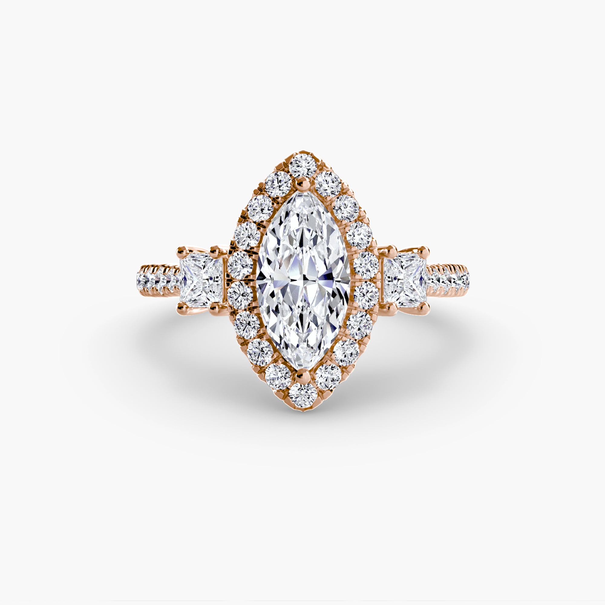 Halo Three-Stone Ring engagement ring setting by Palermo Havana & Co.