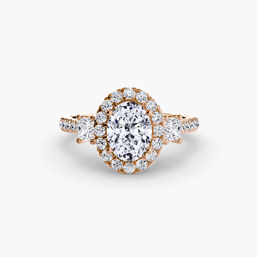 Halo Three-Stone Ring engagement ring setting by Palermo Havana & Co.