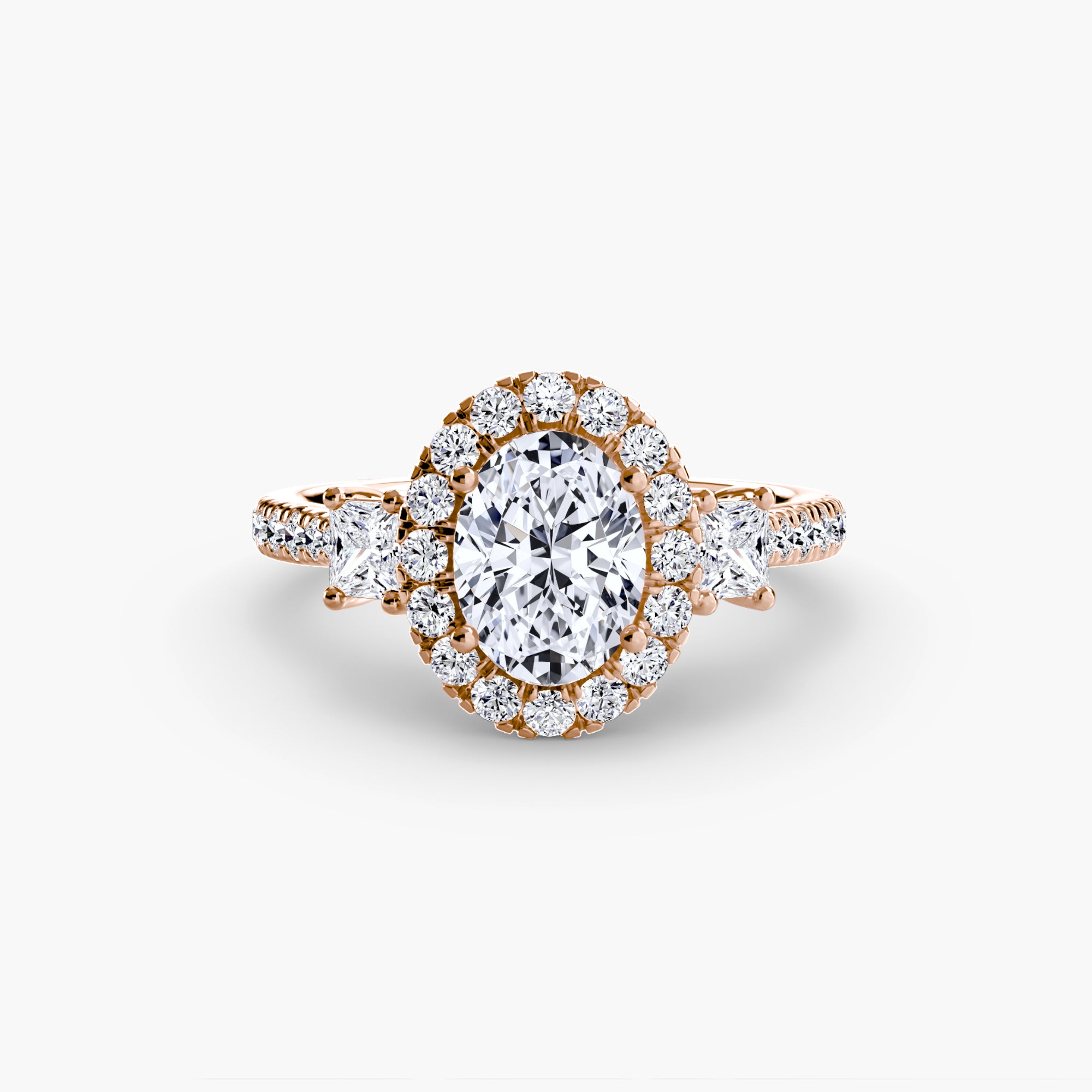 Halo Three-Stone Ring engagement ring setting by Palermo Havana & Co.