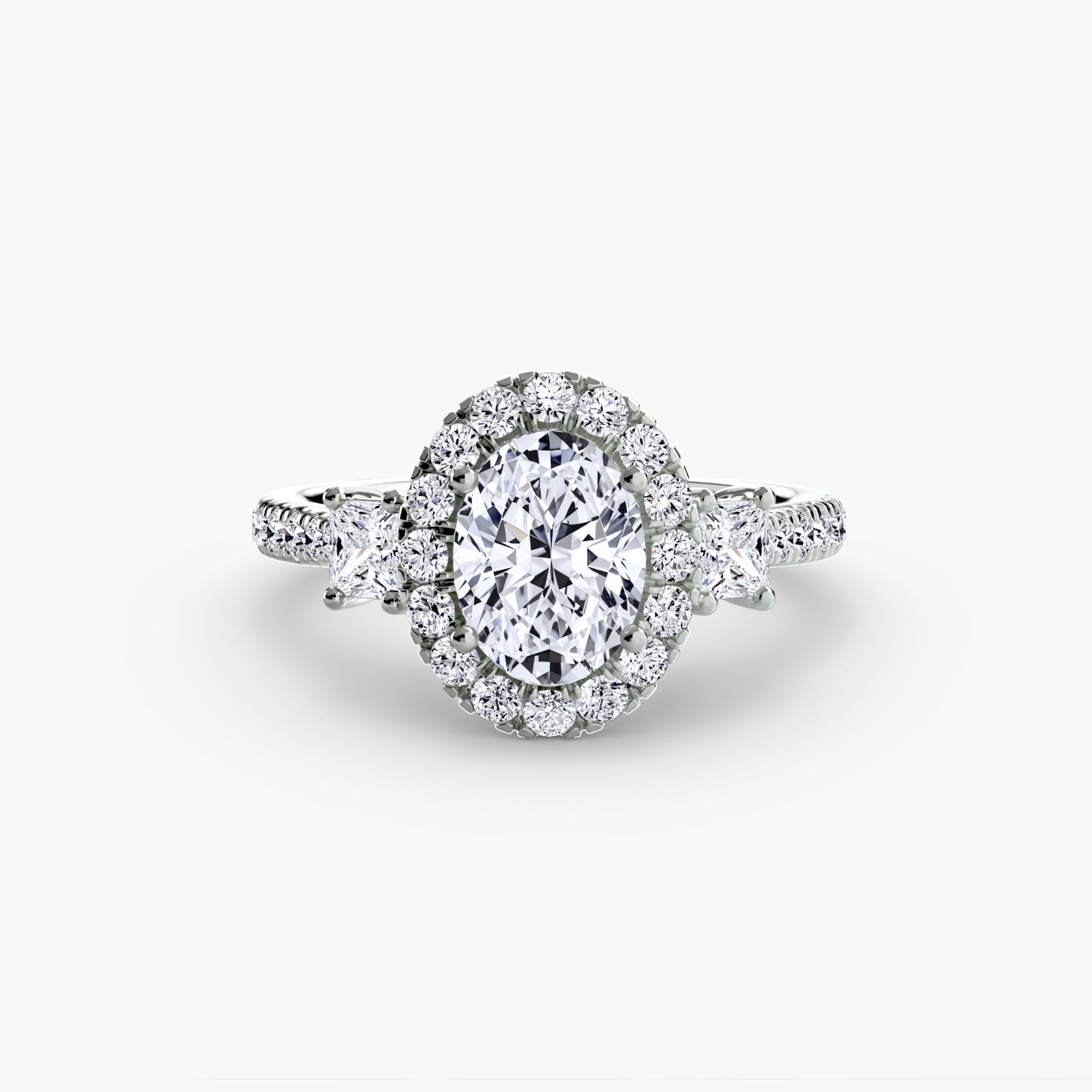 Halo Three-Stone Ring engagement ring setting by Palermo Havana & Co.