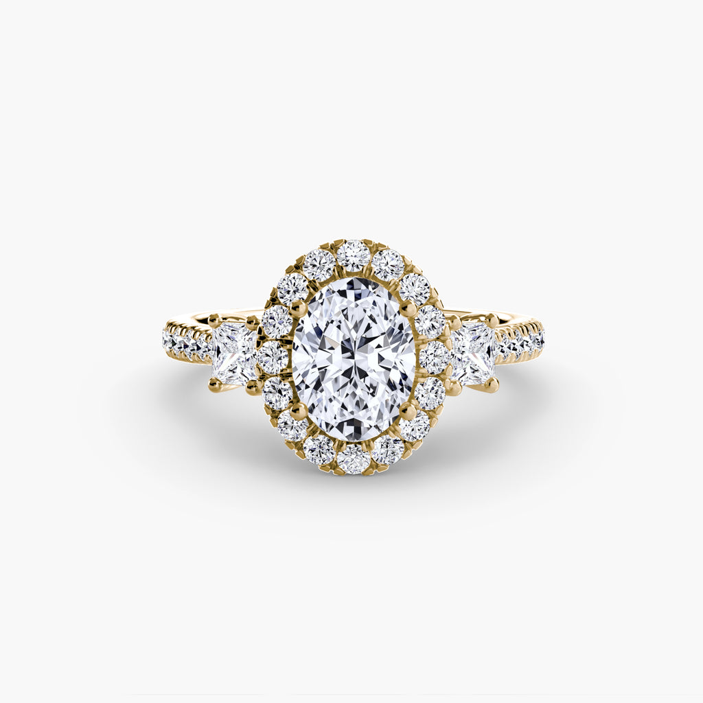 Halo Three-Stone Ring engagement ring setting by Palermo Havana & Co.