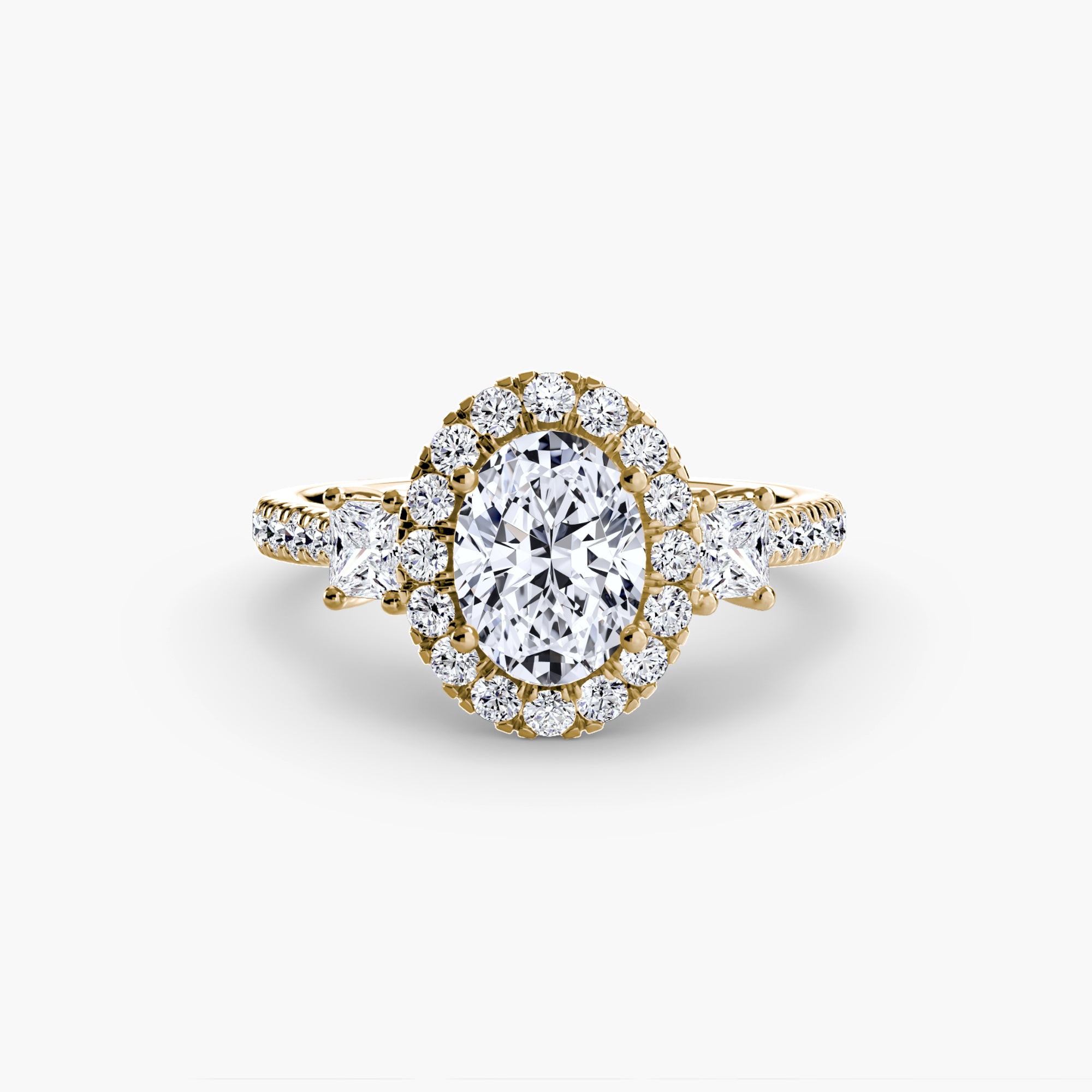 Halo Three-Stone Ring engagement ring setting by Palermo Havana & Co.
