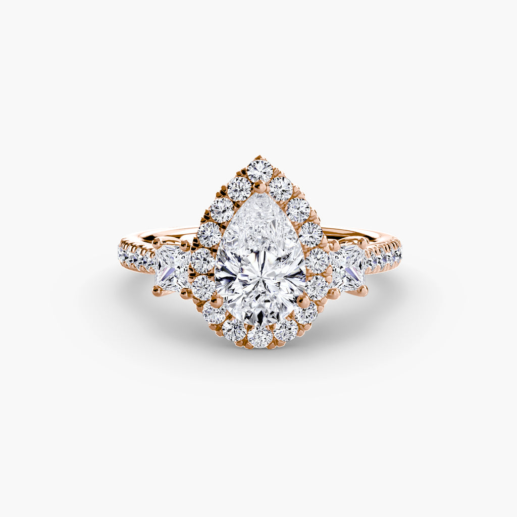 Halo Three-Stone Ring engagement ring setting by Palermo Havana & Co.
