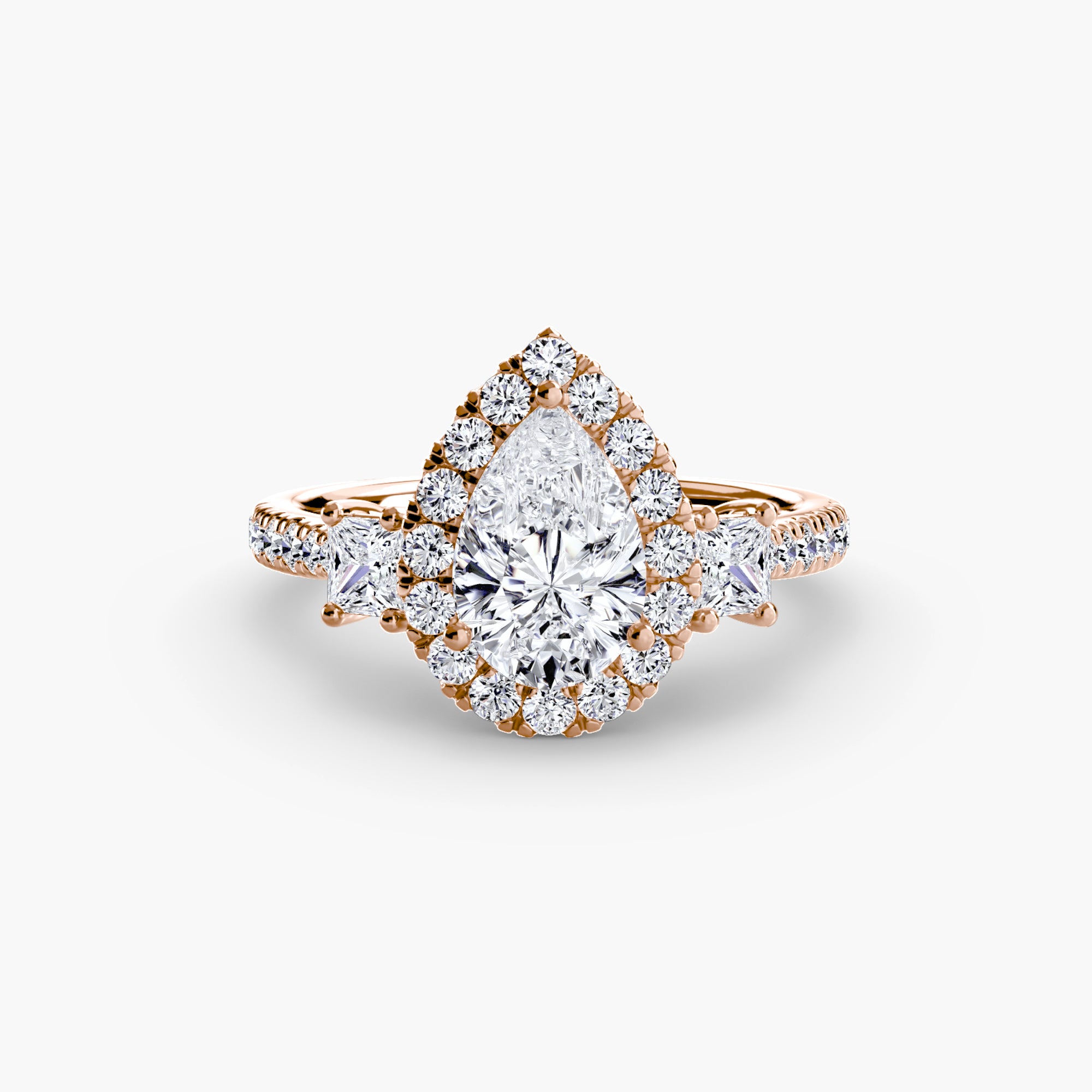 Halo Three-Stone Ring engagement ring setting by Palermo Havana & Co.
