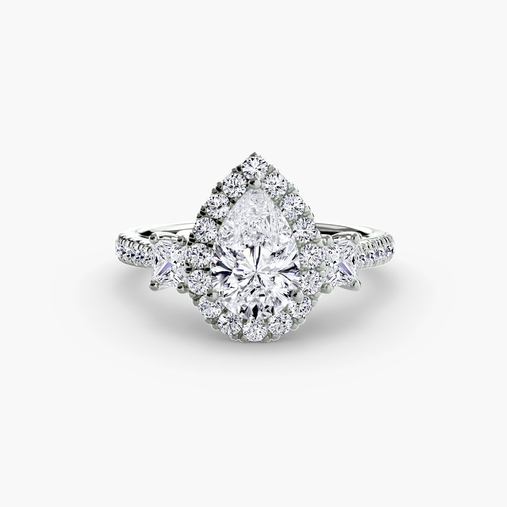 Halo Three-Stone Ring engagement ring setting by Palermo Havana and Co.