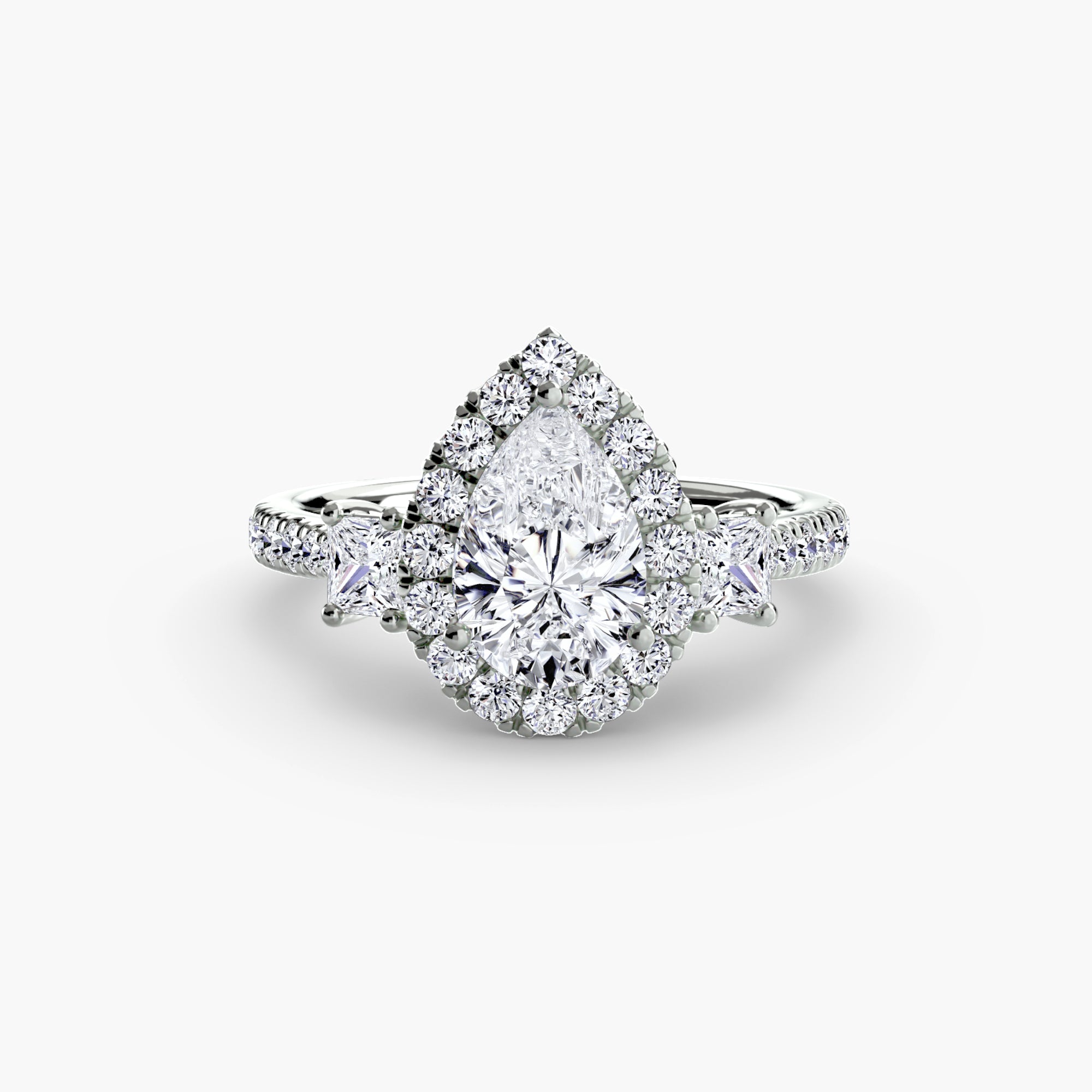 Halo Three-Stone Ring engagement ring setting by Palermo Havana & Co.