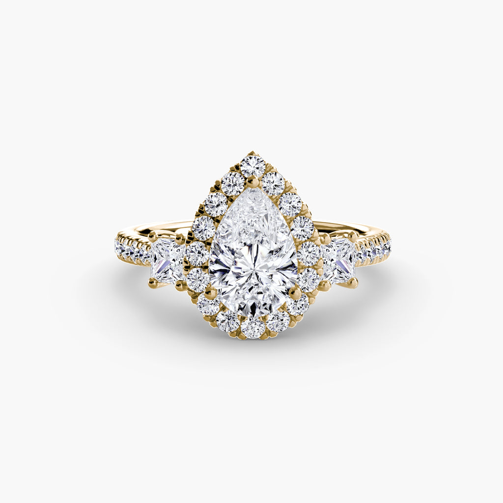 Halo Three-Stone Ring engagement ring setting by Palermo Havana & Co.