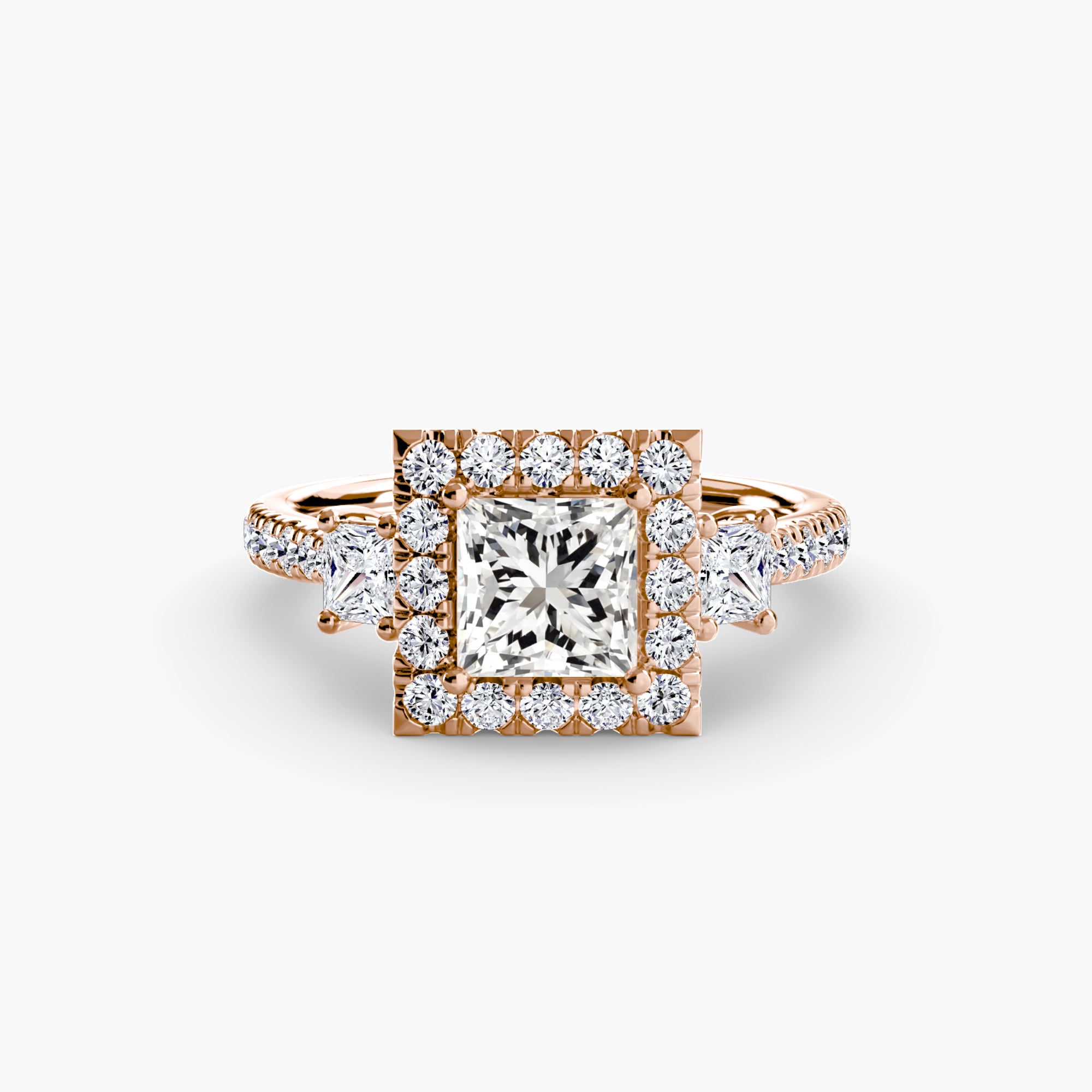 Halo Three-Stone Ring engagement ring setting by Palermo Havana & Co.