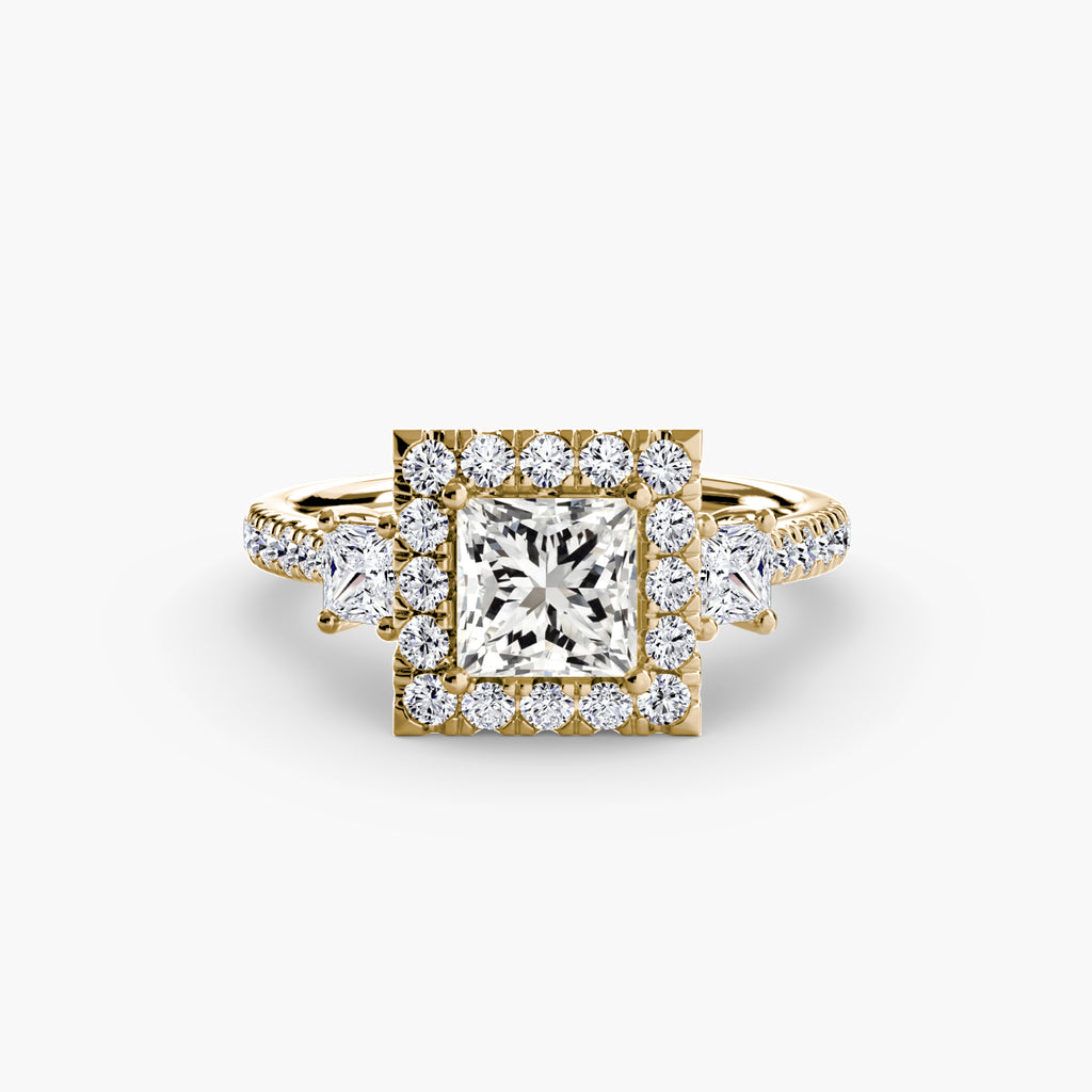 Halo Three-Stone Ring engagement ring setting by Palermo Havana & Co.